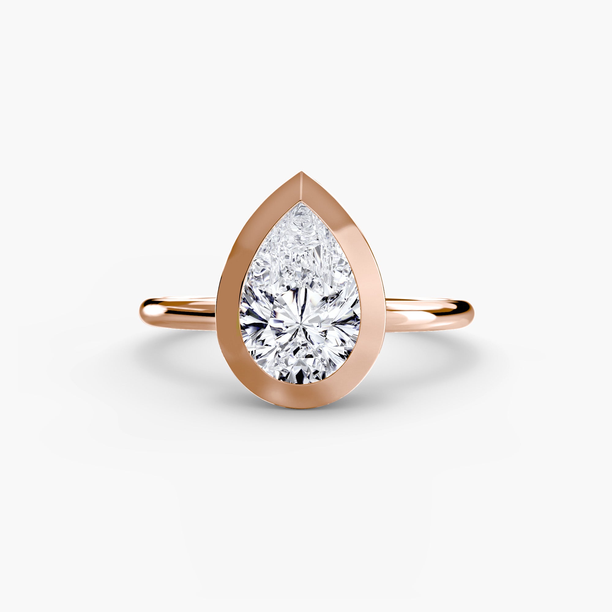 Anello solitario con castone bezel — montatura