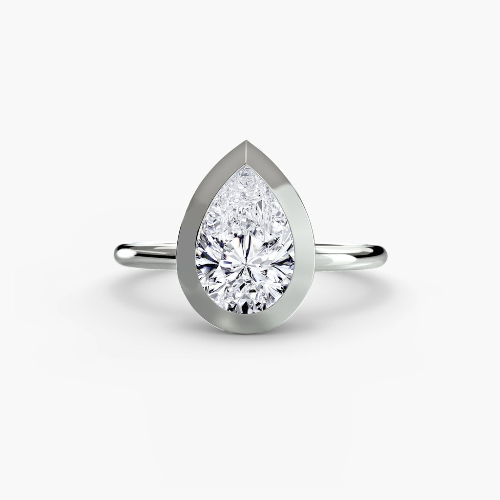 Anello solitario con castone bezel — montatura