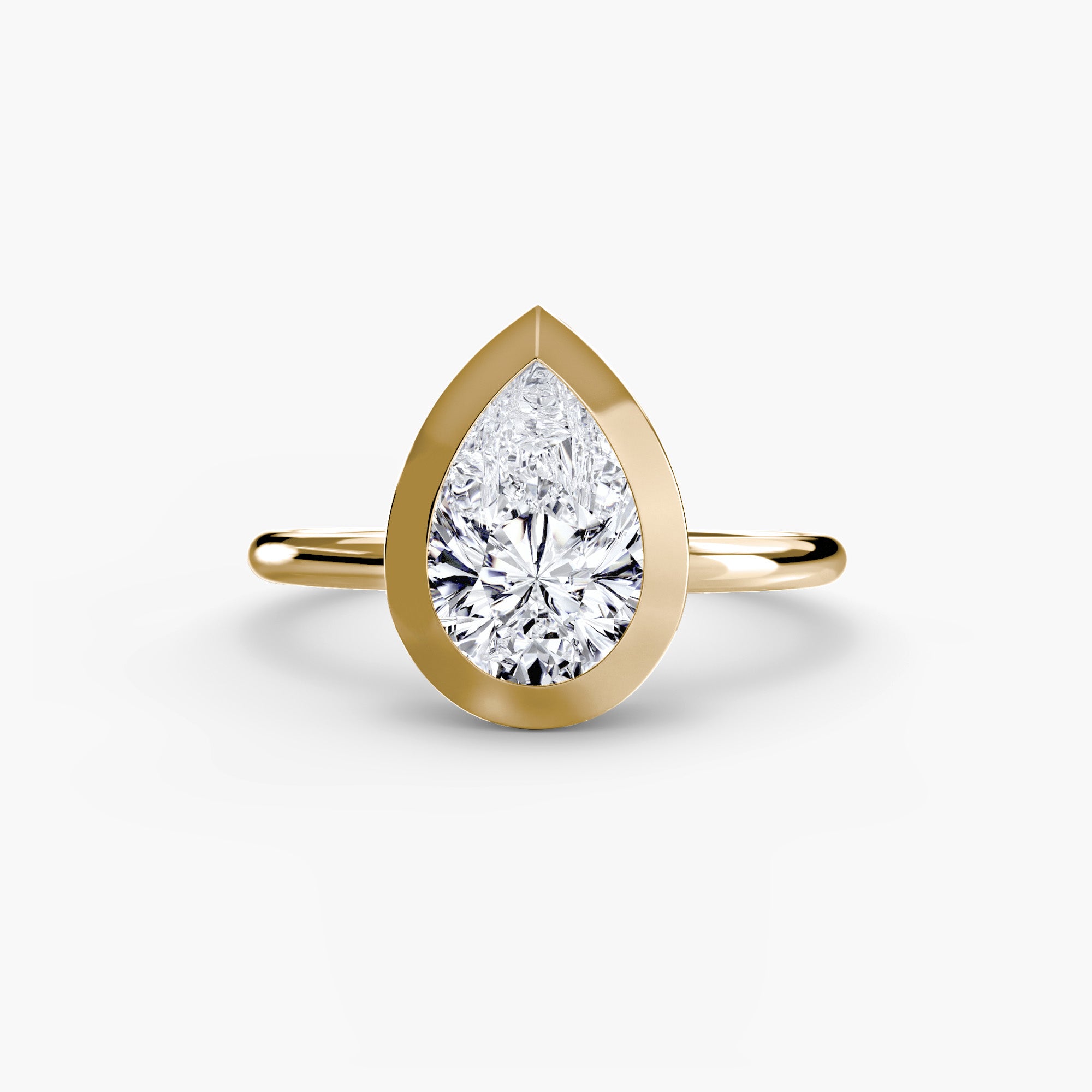 Anello solitario con castone bezel — montatura