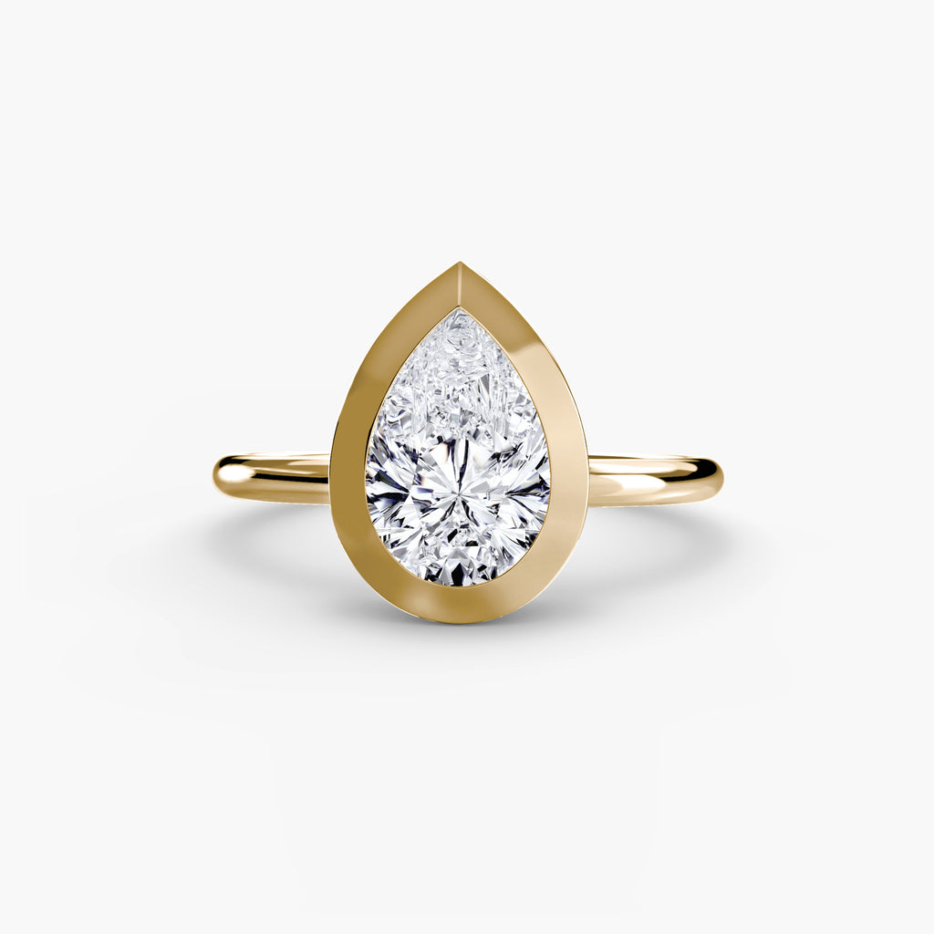 Anello solitario con castone bezel — montatura