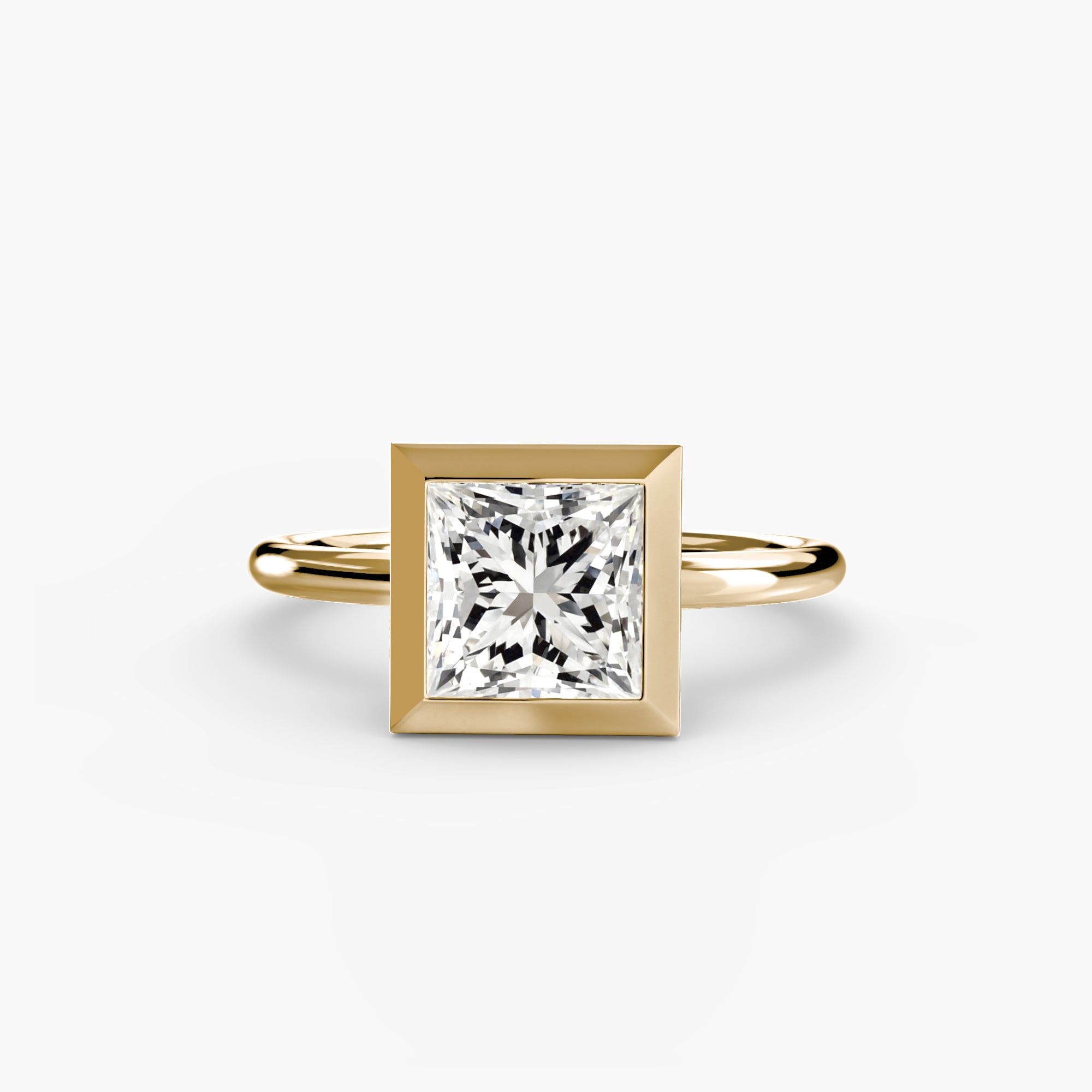 Anello solitario con castone bezel — montatura
