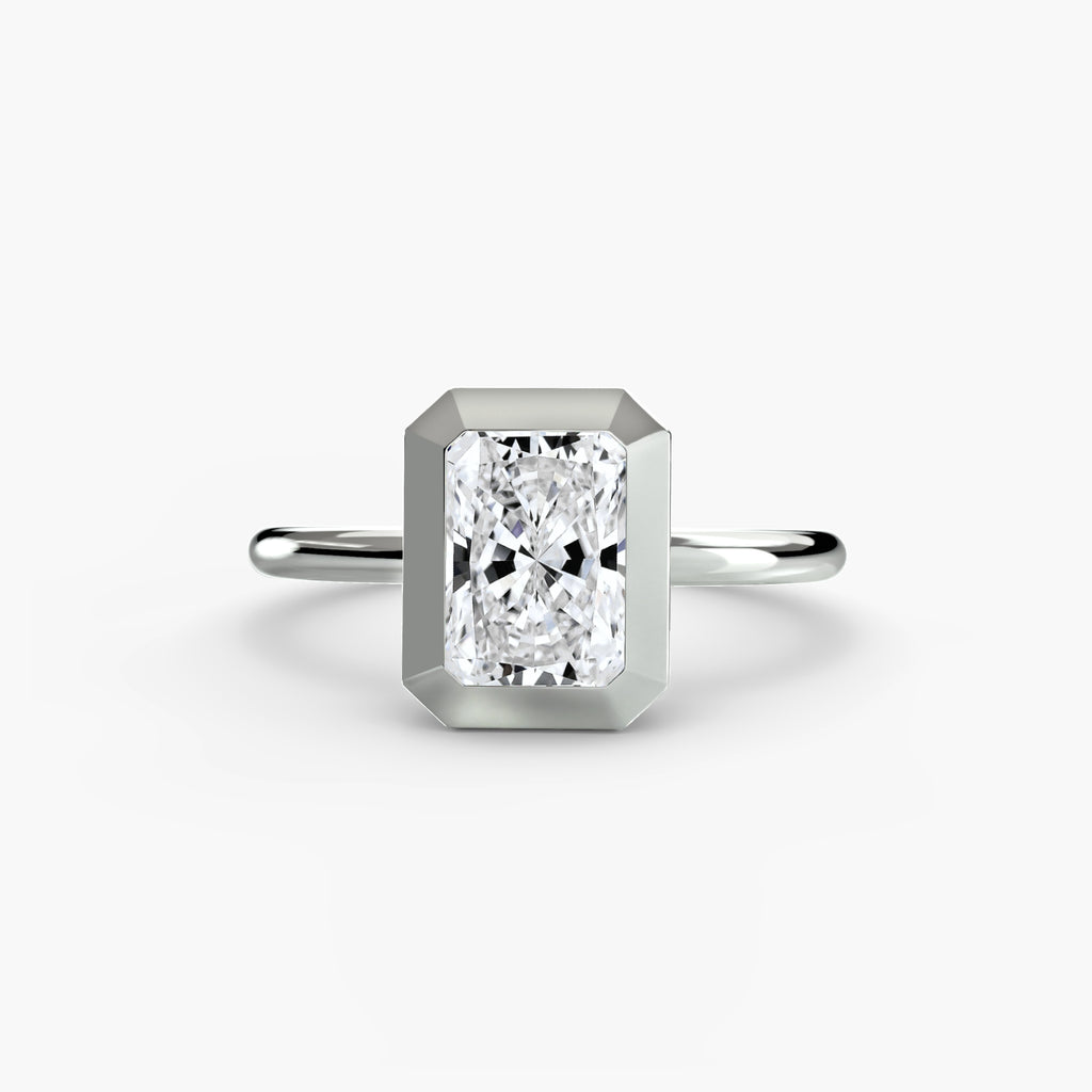 Anello solitario con castone bezel — montatura