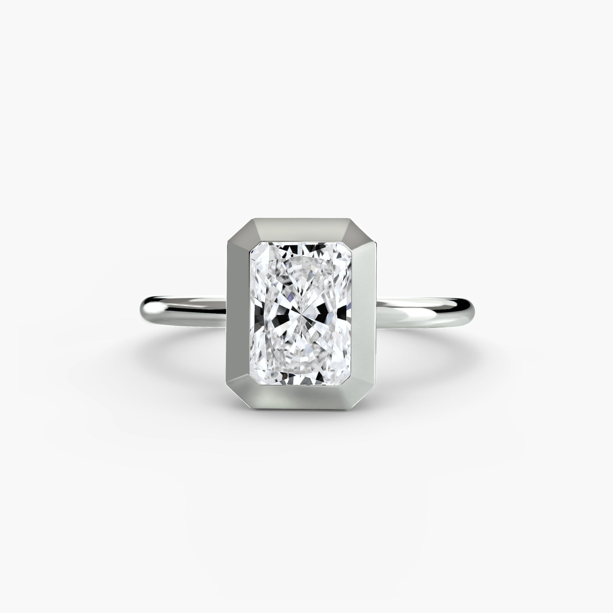 Anello solitario con castone bezel — montatura