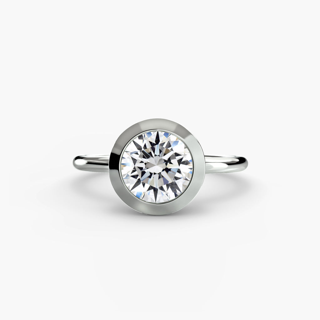 Anello solitario con castone bezel — montatura