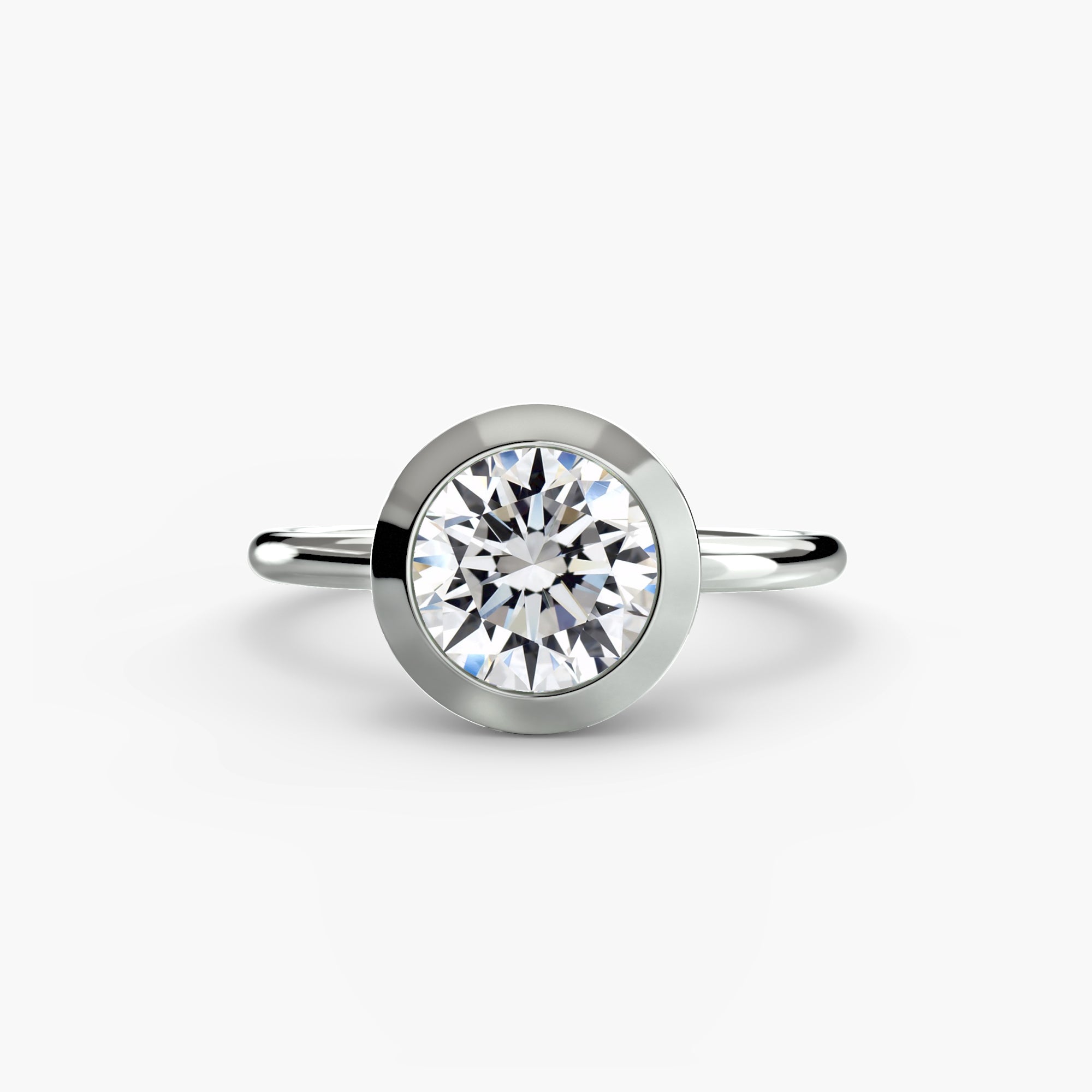 Anello solitario con castone bezel — montatura