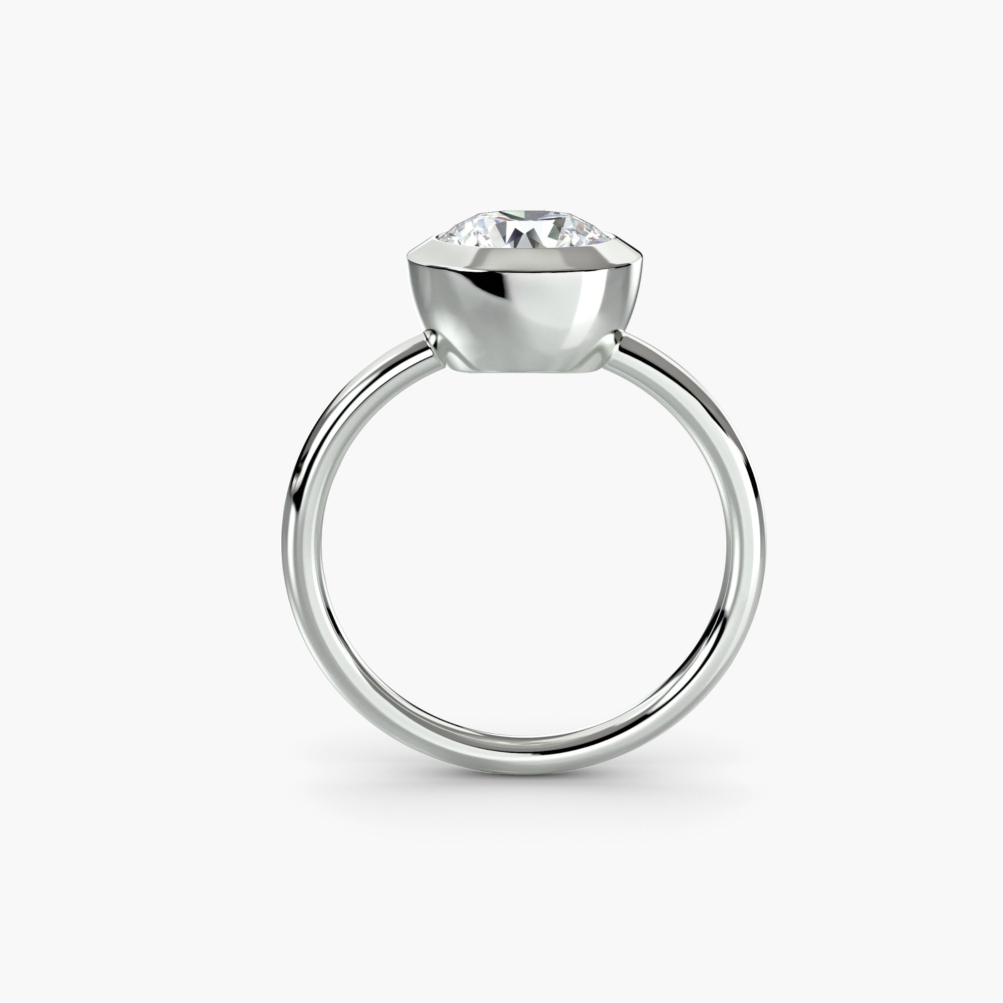 Anello solitario con castone bezel — montatura