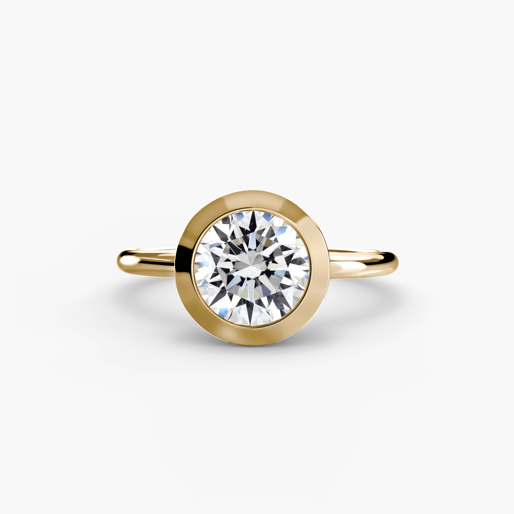 Anello solitario con castone bezel — montatura