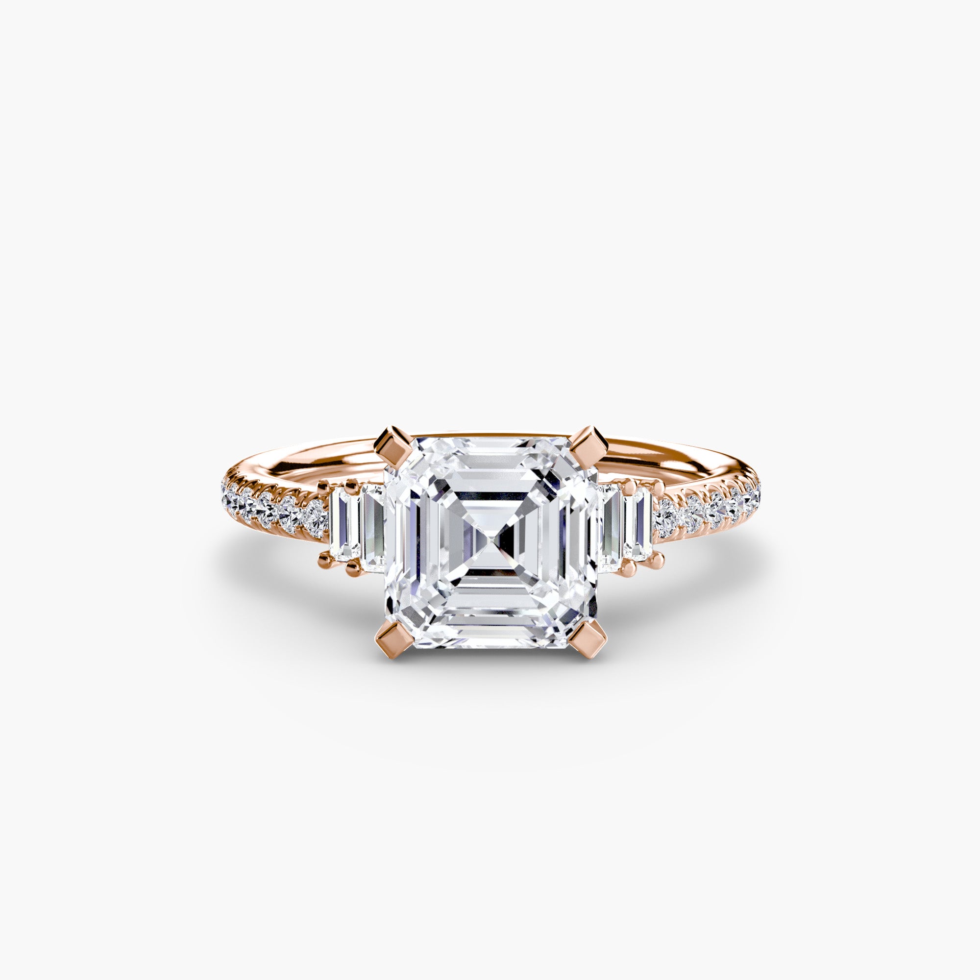 Anello solitario con pavé — montatura, gambo 2,4 mm