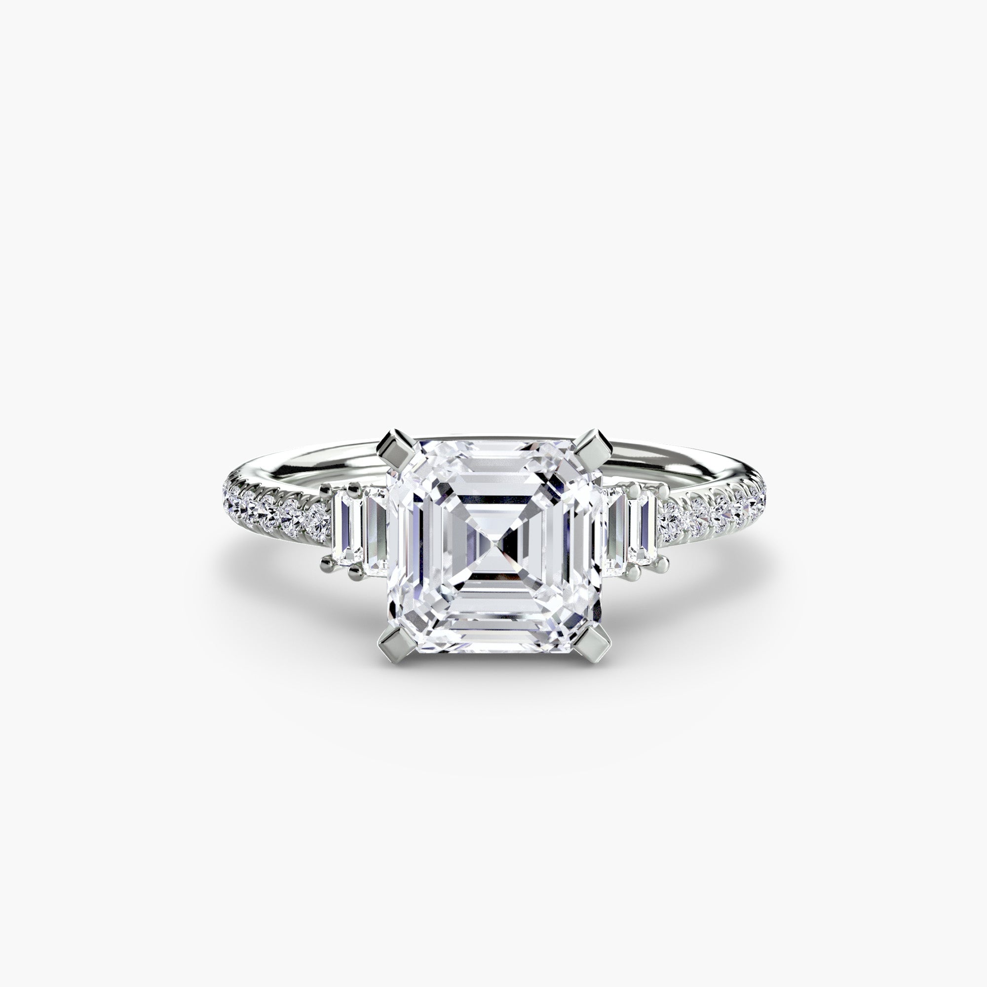 Anello solitario con pavé — montatura, gambo 2,4 mm
