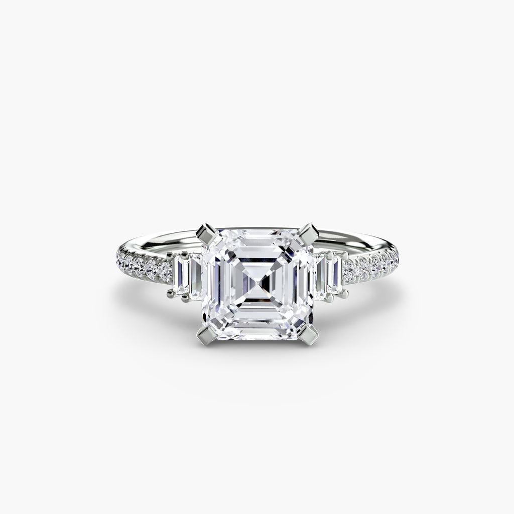 Anello solitario con pavé — montatura, gambo 2,4 mm