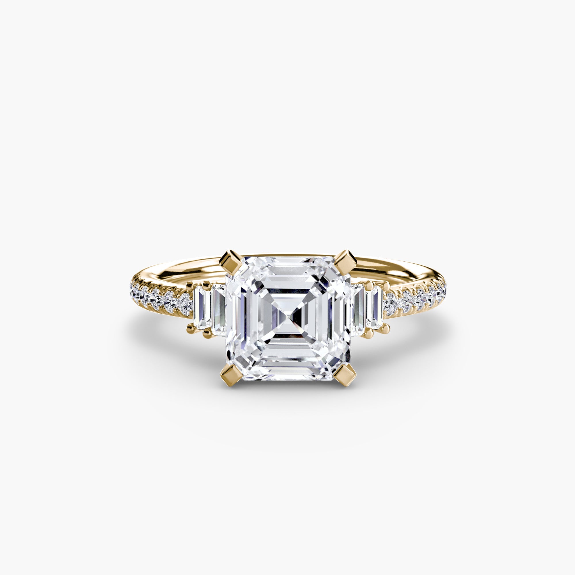 Anello solitario con pavé — montatura, gambo 2,4 mm