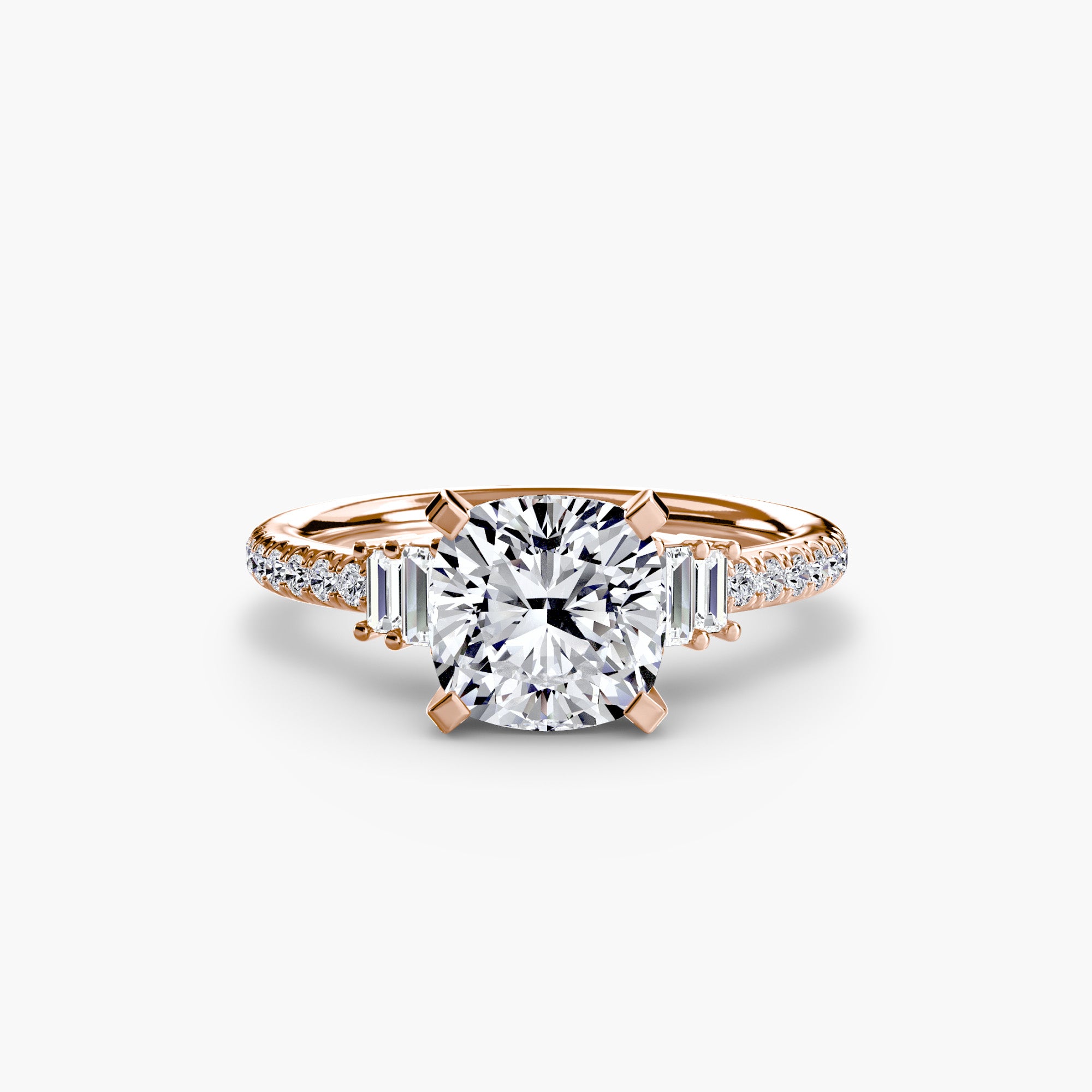 Anello solitario con pavé — montatura, gambo 2,4 mm