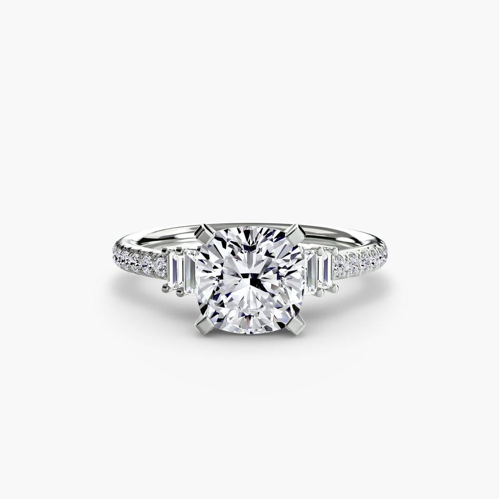 Anello solitario con pavé — montatura, gambo 2,4 mm