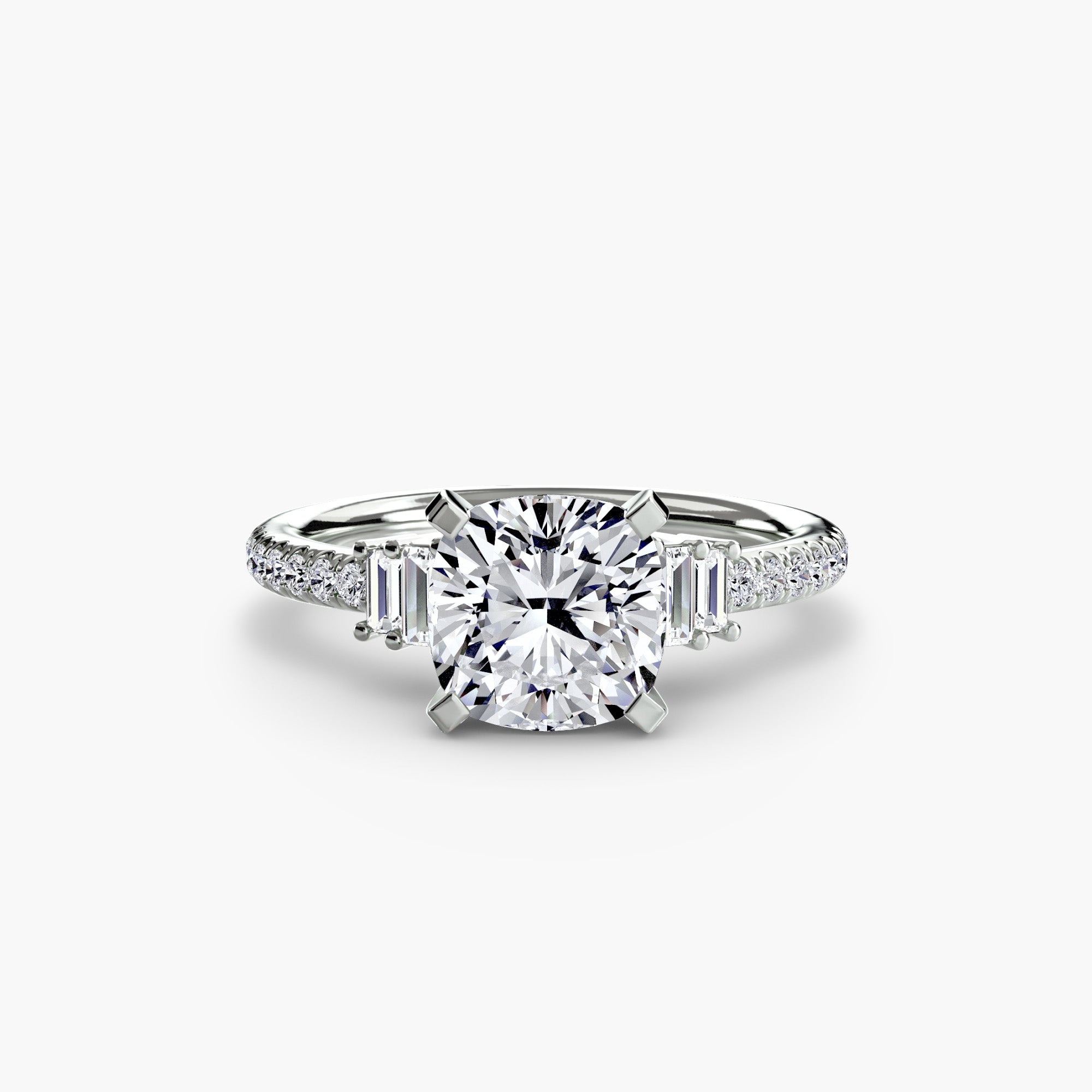 Anello solitario con pavé — montatura, gambo 2,4 mm