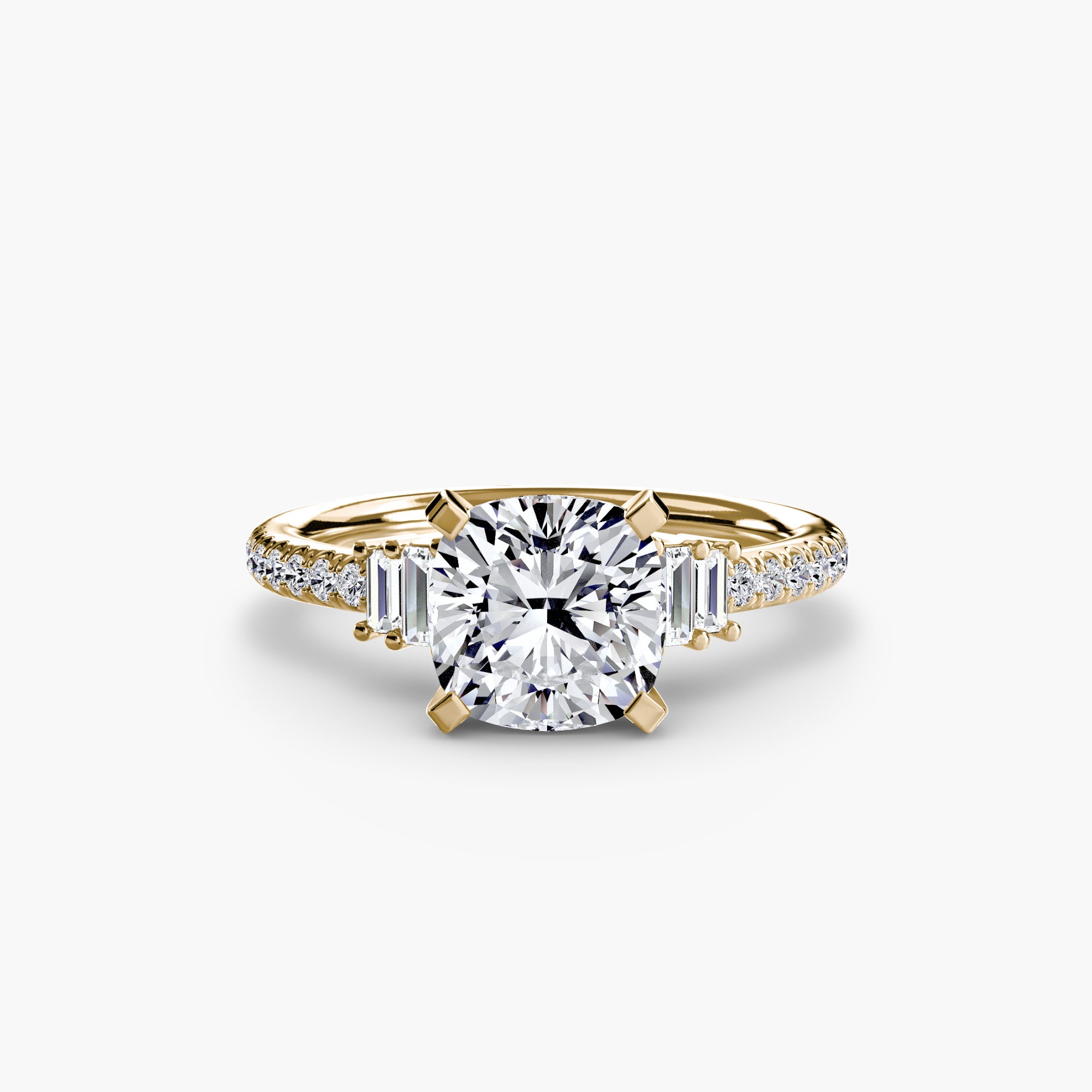 Anello solitario con pavé — montatura, gambo 2,4 mm