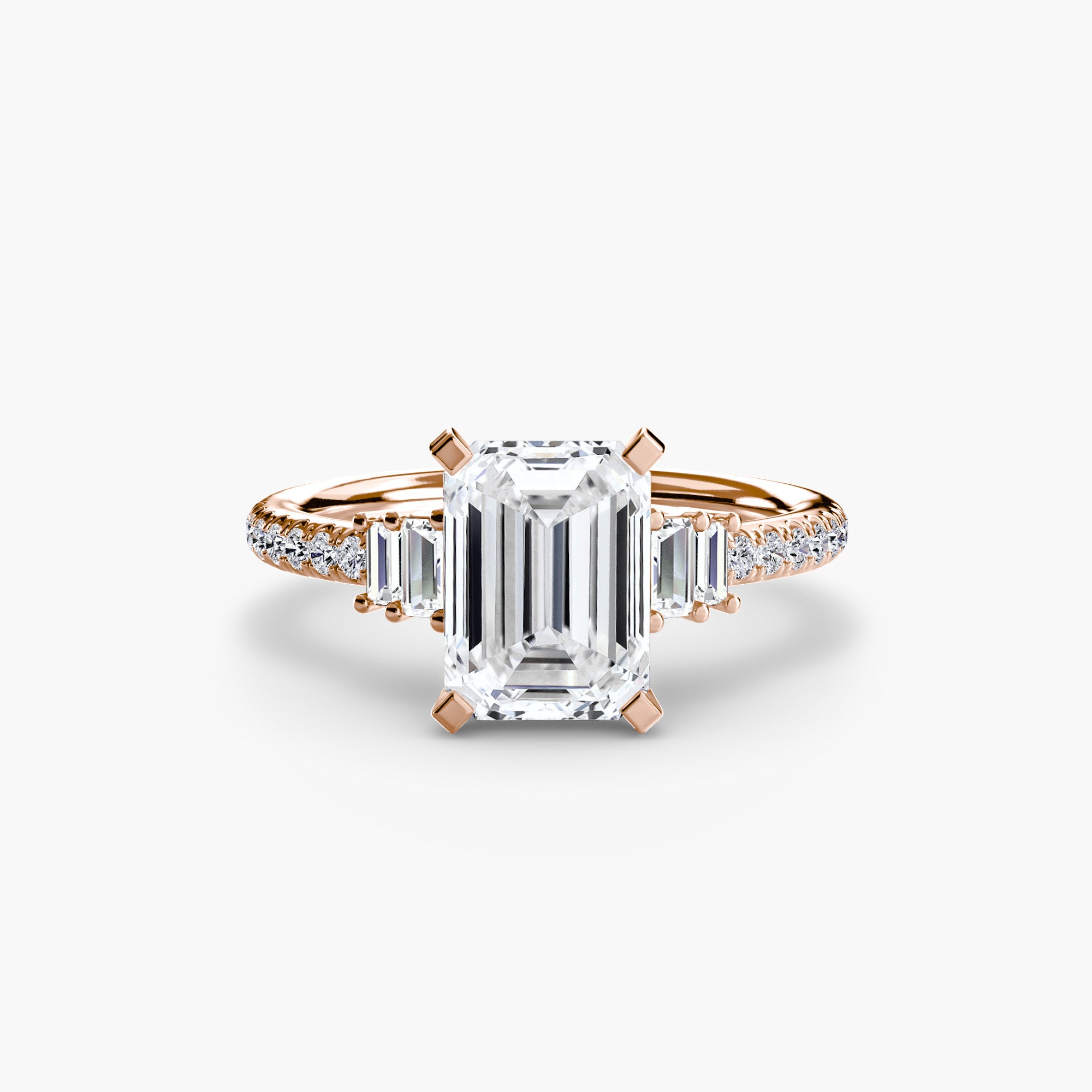 Anello solitario con pavé — montatura, gambo 2,4 mm