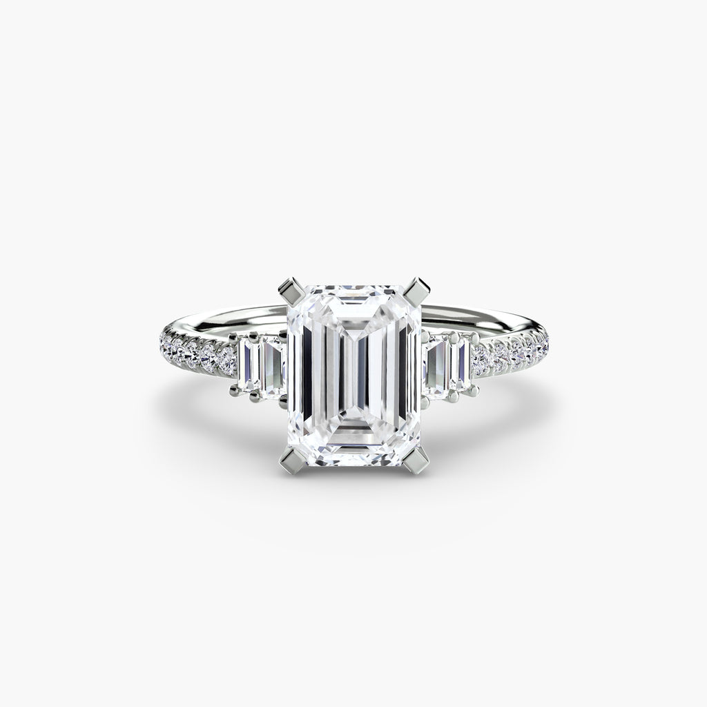 Anello solitario con pavé — montatura, gambo 2,4 mm