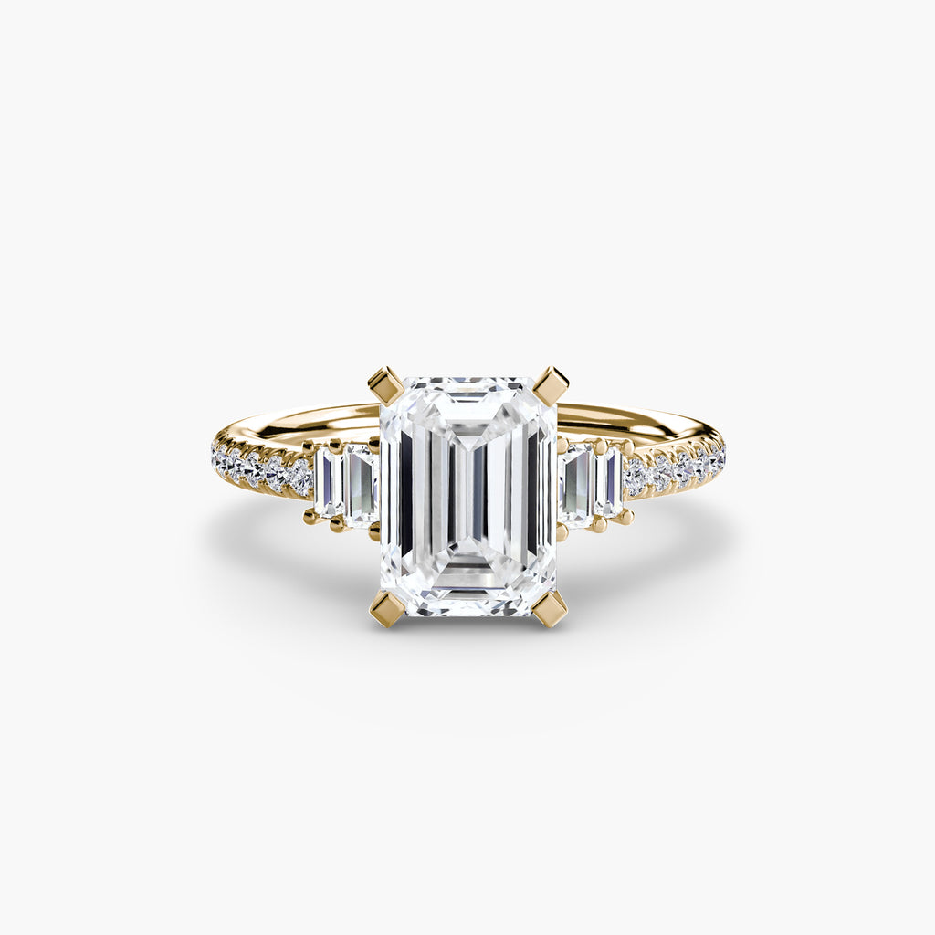 Anello solitario con pavé — montatura, gambo 2,4 mm