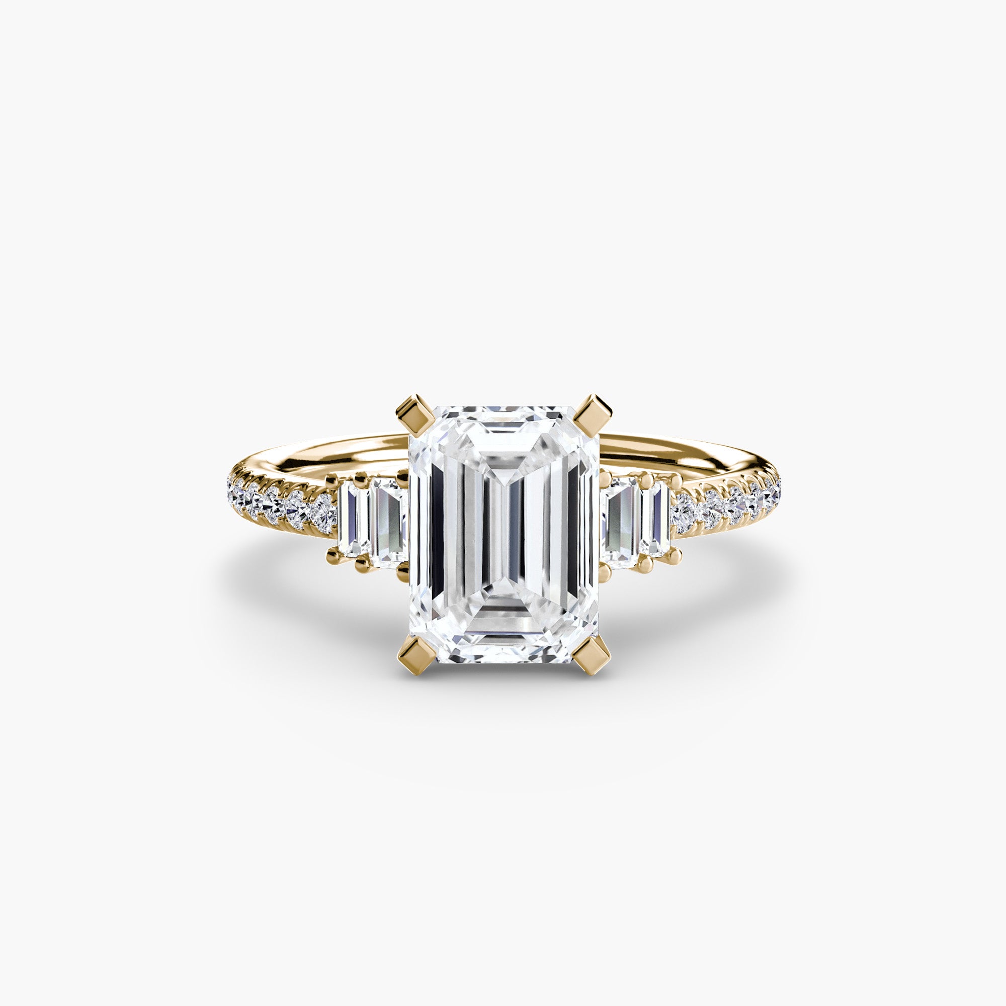 Anello solitario con pavé — montatura, gambo 2,4 mm