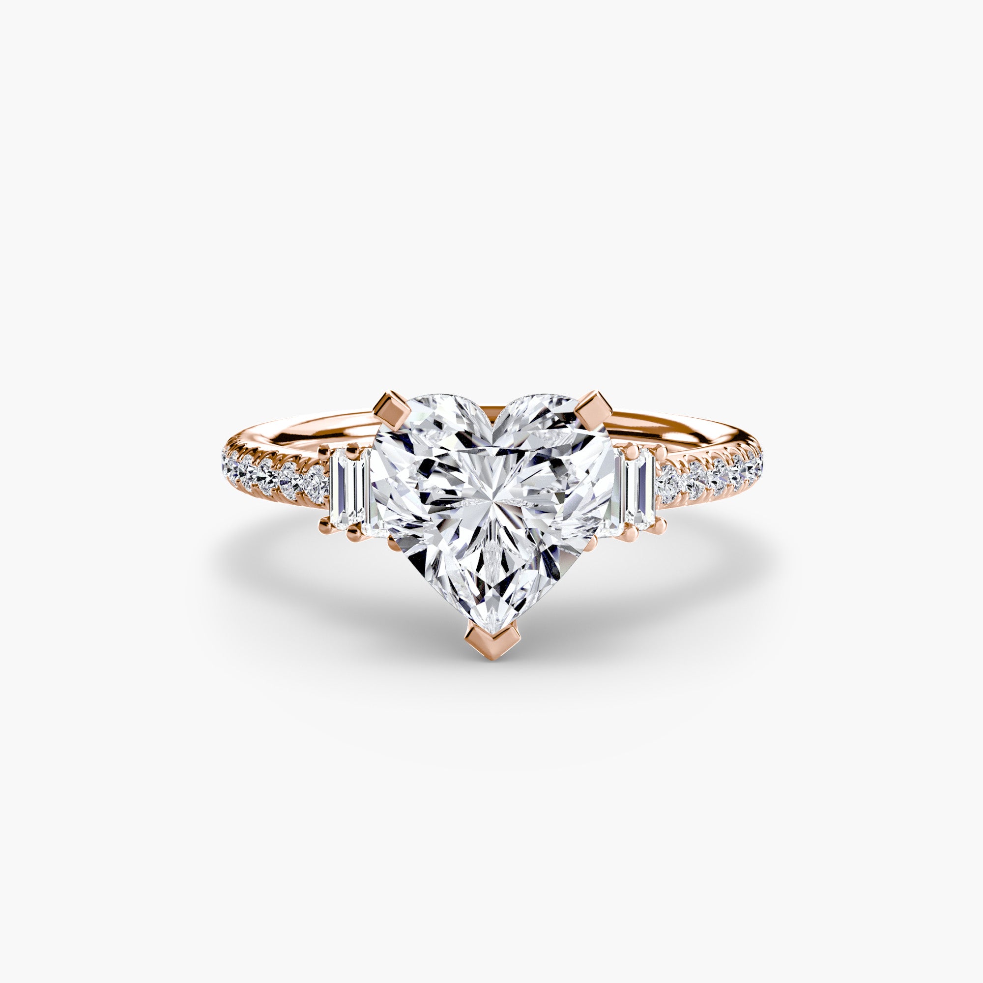 Anello solitario con pavé — montatura, gambo 2,4 mm