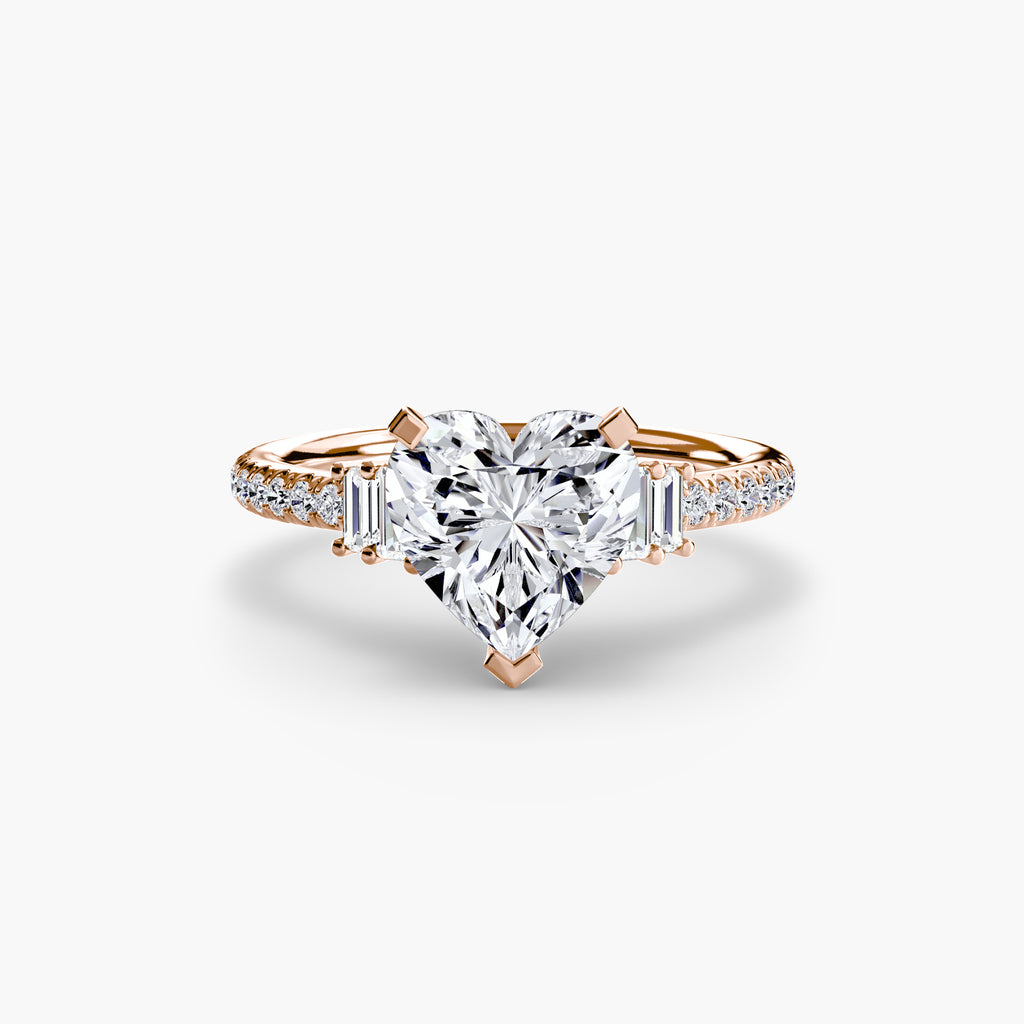 Anello solitario con pavé — montatura, gambo 2,4 mm
