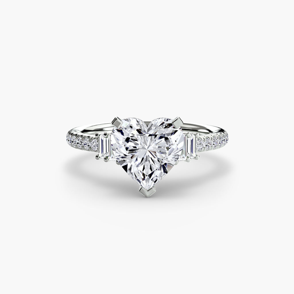 Anello solitario con pavé — montatura, gambo 2,4 mm