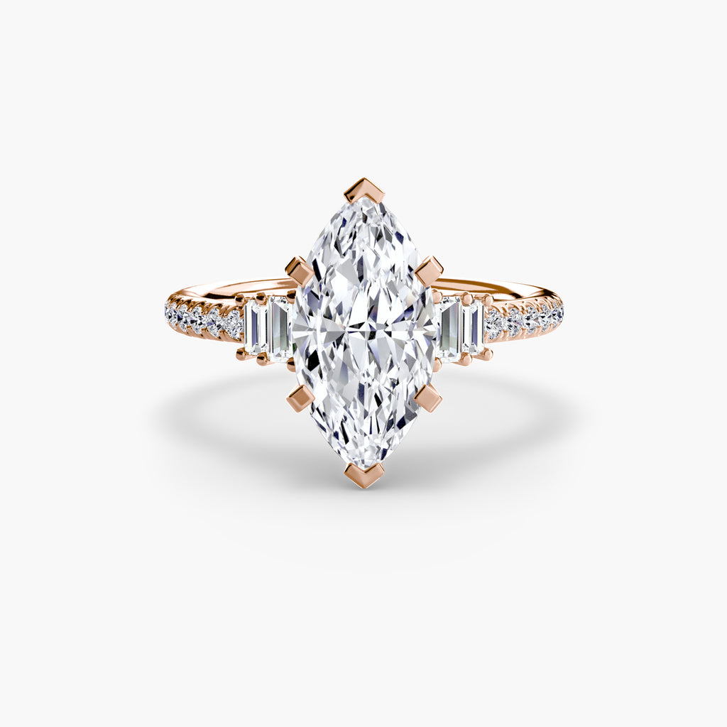 Anello solitario con pavé — montatura, gambo 2,4 mm