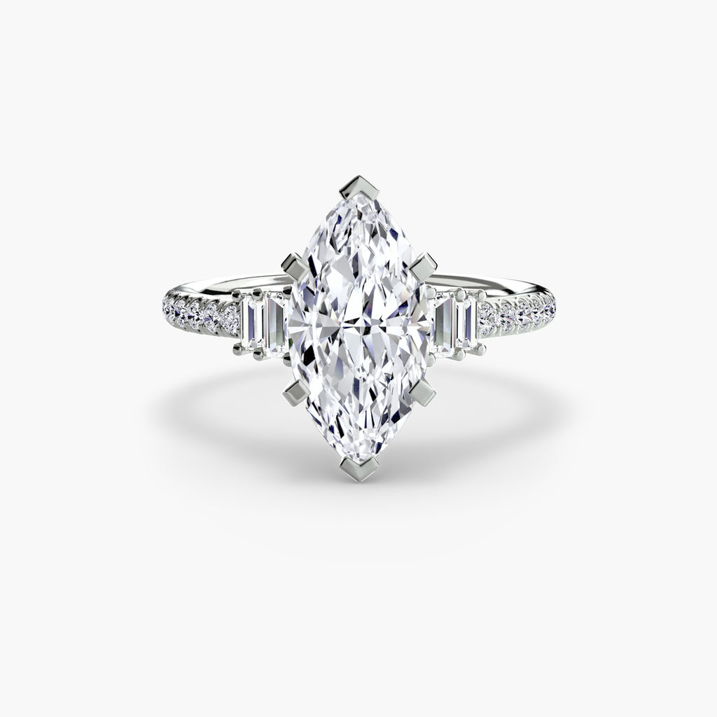 Anello solitario con pavé — montatura, gambo 2,4 mm