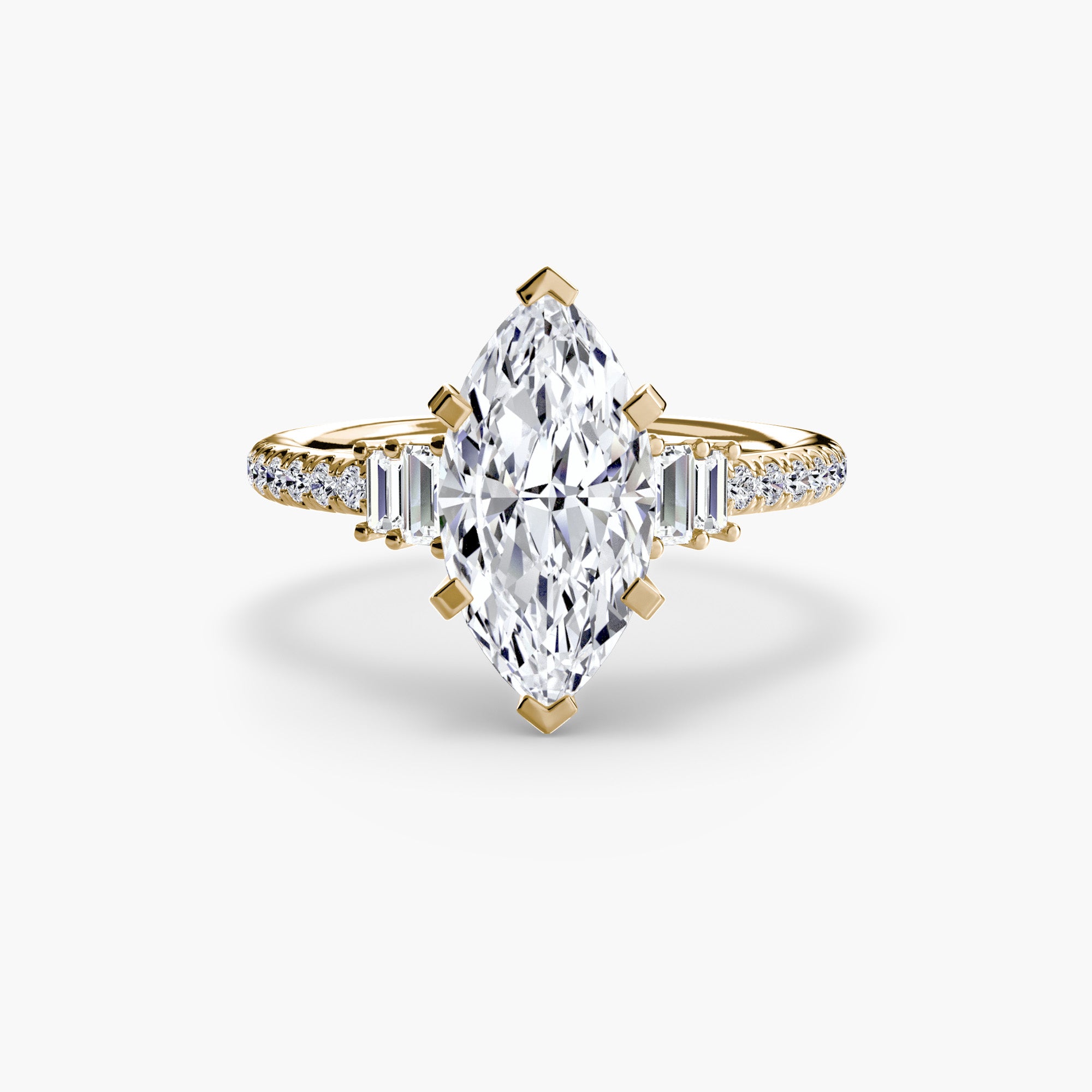 Anello solitario con pavé — montatura, gambo 2,4 mm