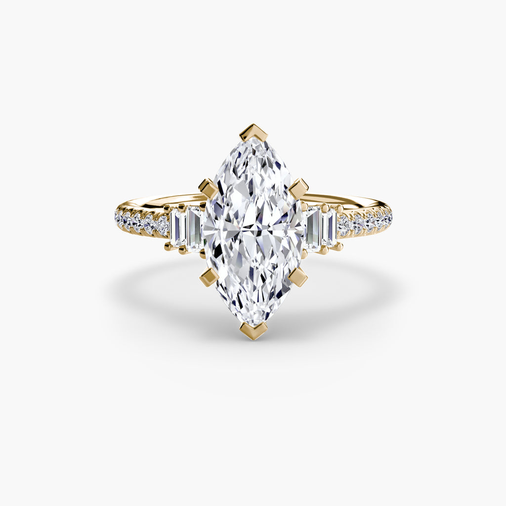 Anello solitario con pavé — montatura, gambo 2,4 mm