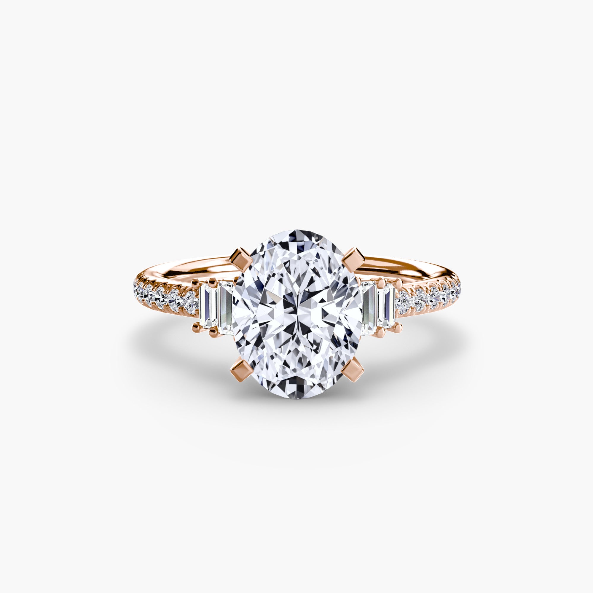Anello solitario con pavé — montatura, gambo 2,4 mm