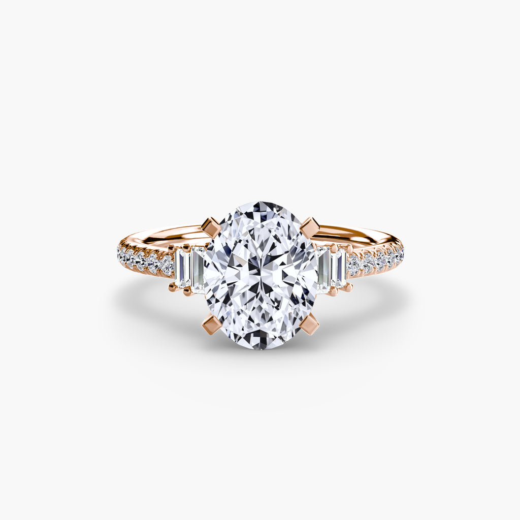 Anello solitario con pavé — montatura, gambo 2,4 mm