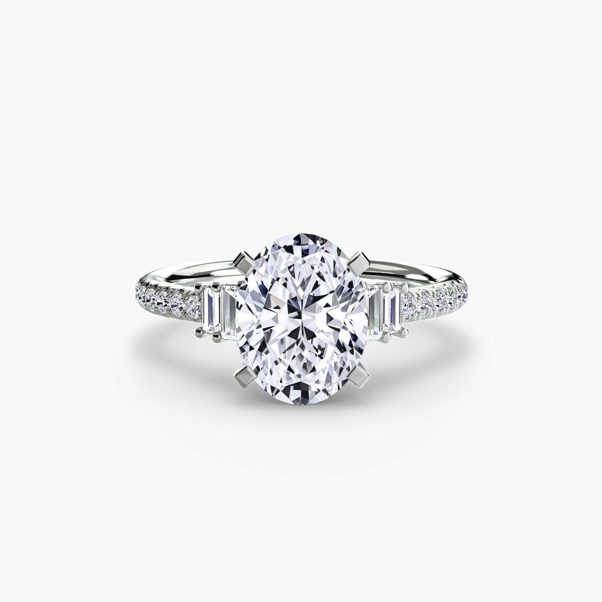 Anello solitario con pavé — montatura, gambo 2,4 mm