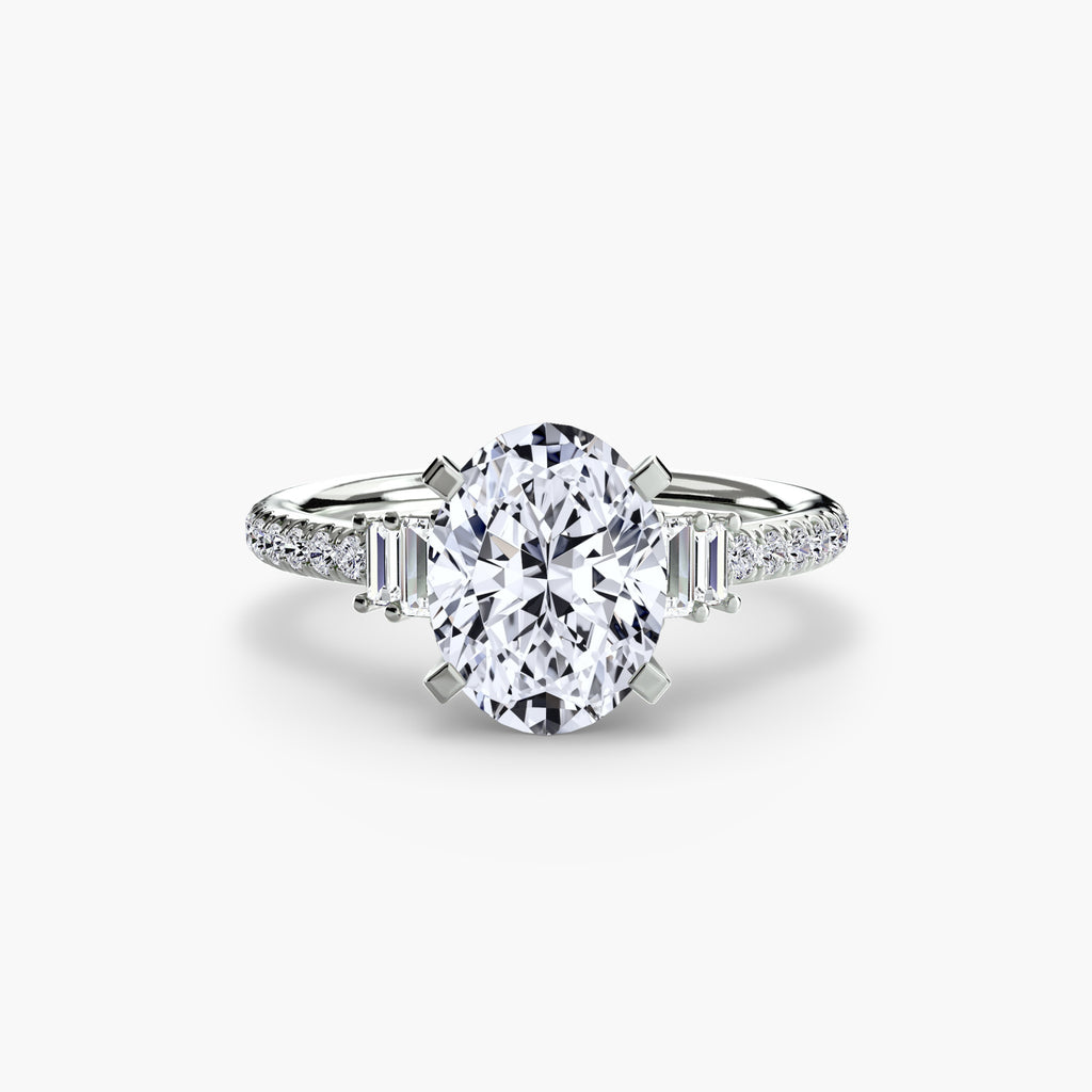 Anello solitario con pavé — montatura, gambo 2,4 mm