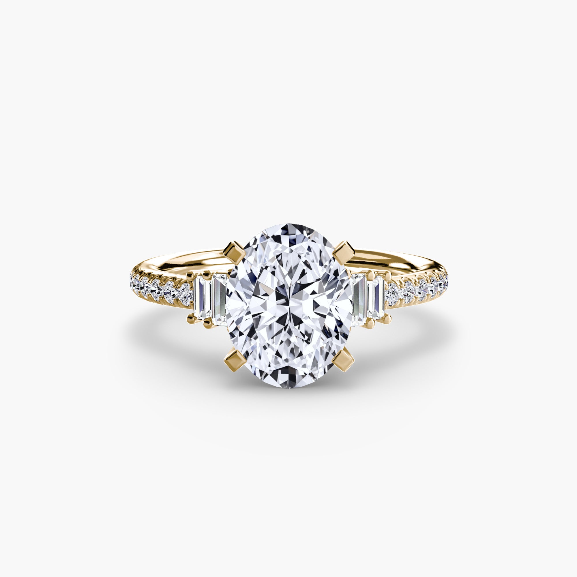 Anello solitario con pavé — montatura, gambo 2,4 mm