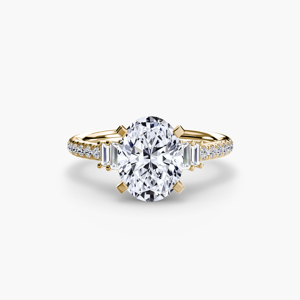 Anello solitario con pavé — montatura, gambo 2,4 mm
