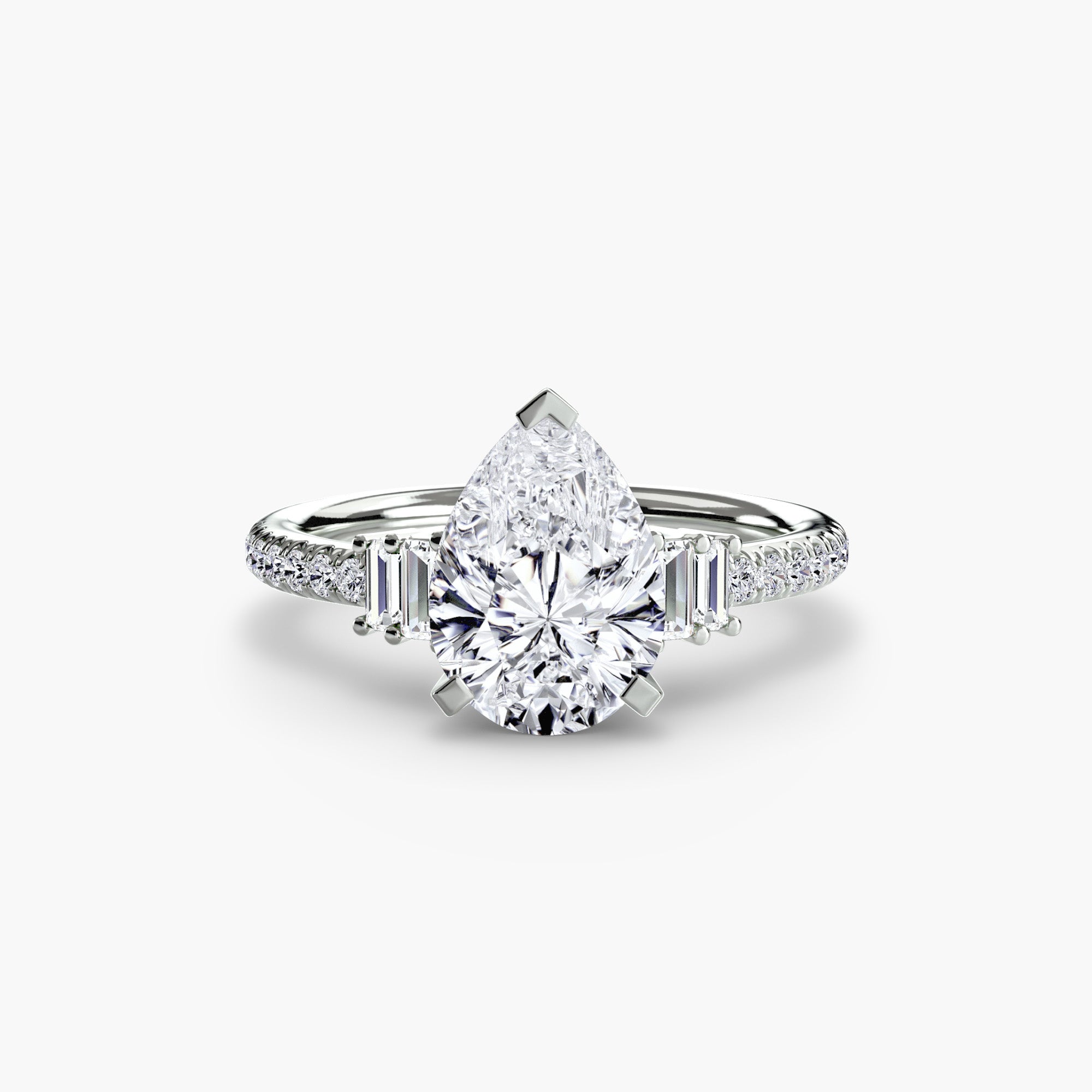 Anello solitario con pavé — montatura, gambo 2,4 mm