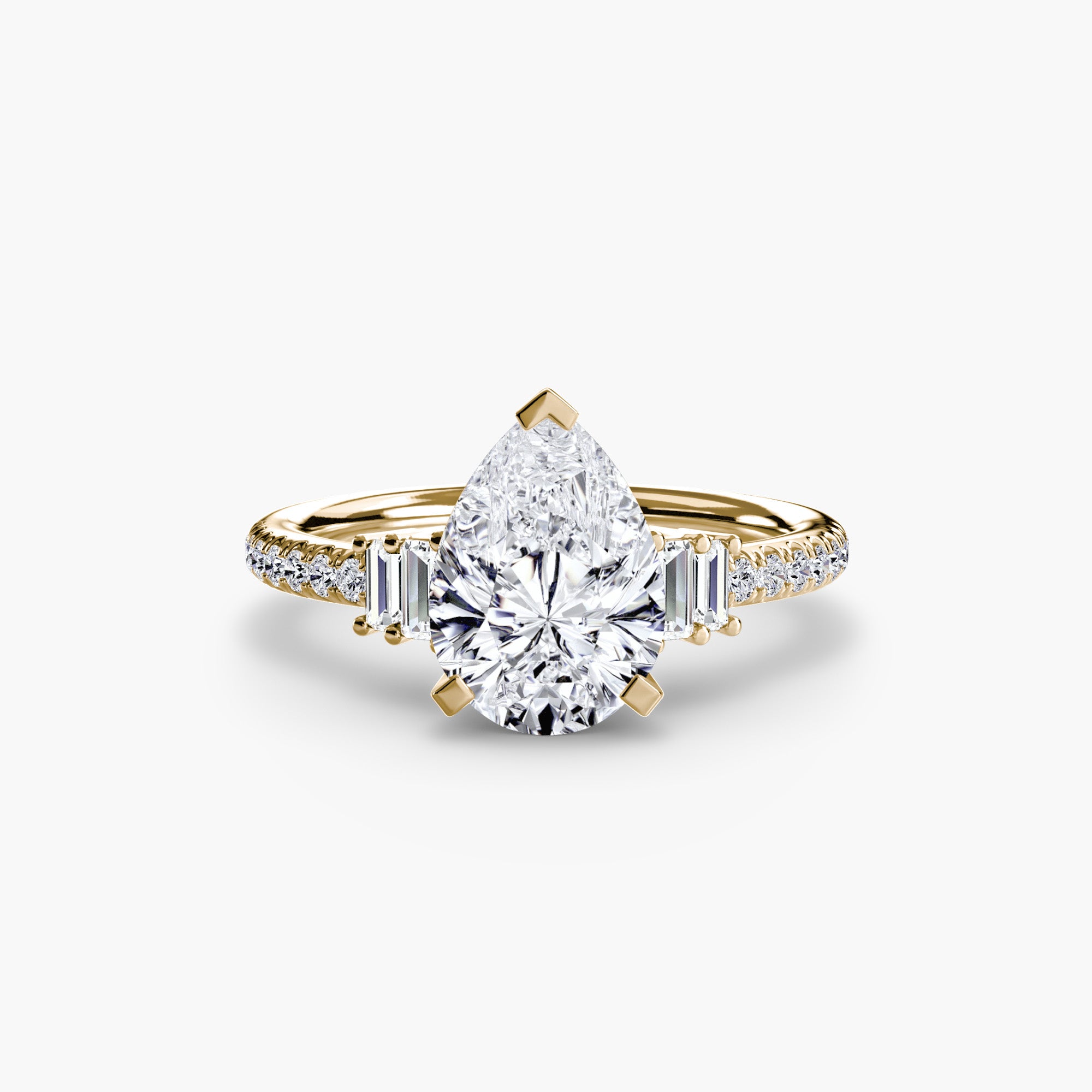 Anello solitario con pavé — montatura, gambo 2,4 mm