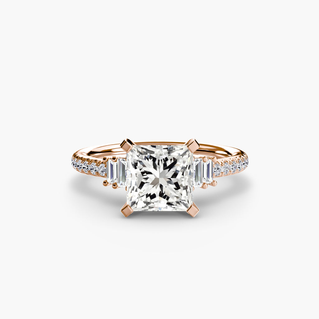 Anello solitario con pavé — montatura, gambo 2,4 mm