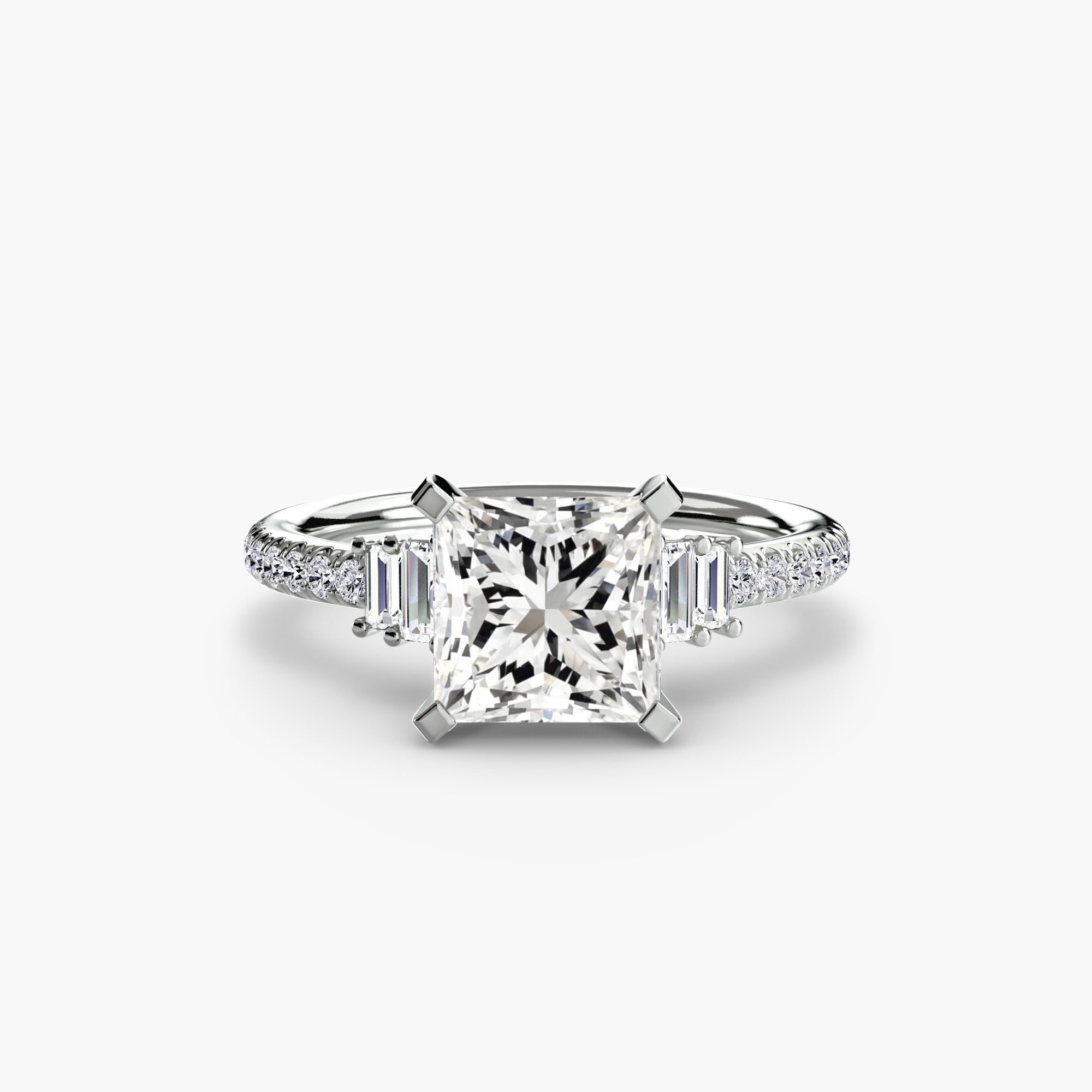 Anello solitario con pavé — montatura, gambo 2,4 mm