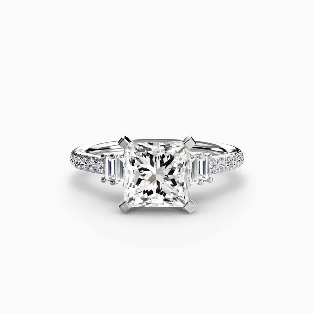 Anello solitario con pavé — montatura, gambo 2,4 mm