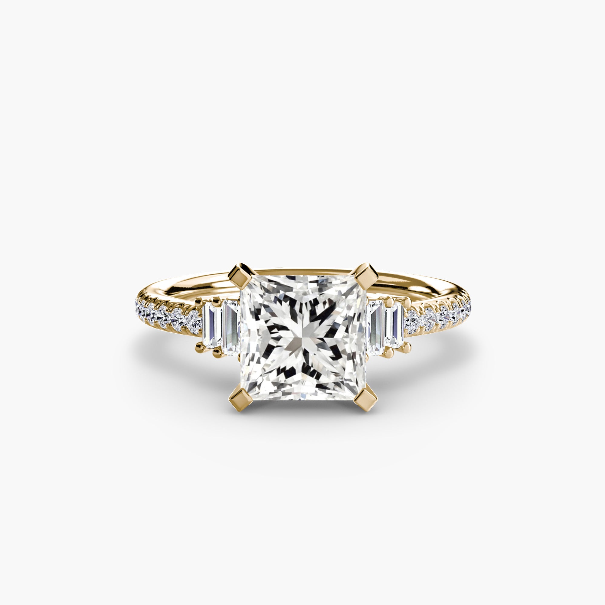 Anello solitario con pavé — montatura, gambo 2,4 mm
