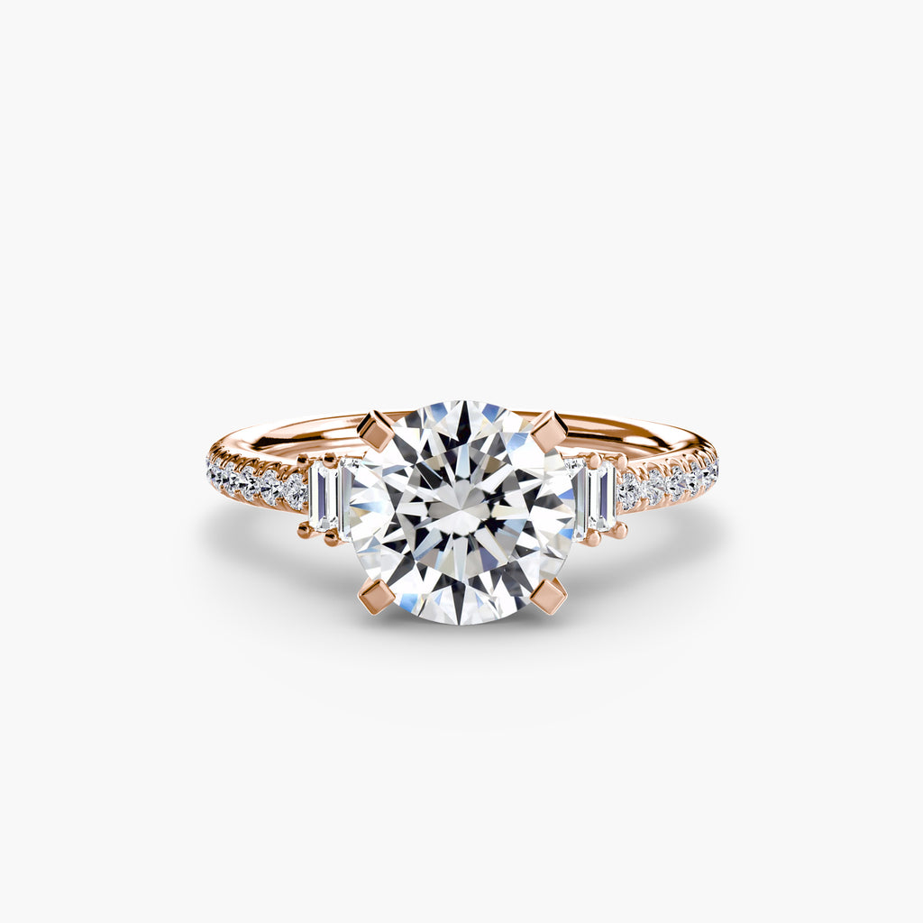 Anello solitario con pavé — montatura, gambo 2,4 mm