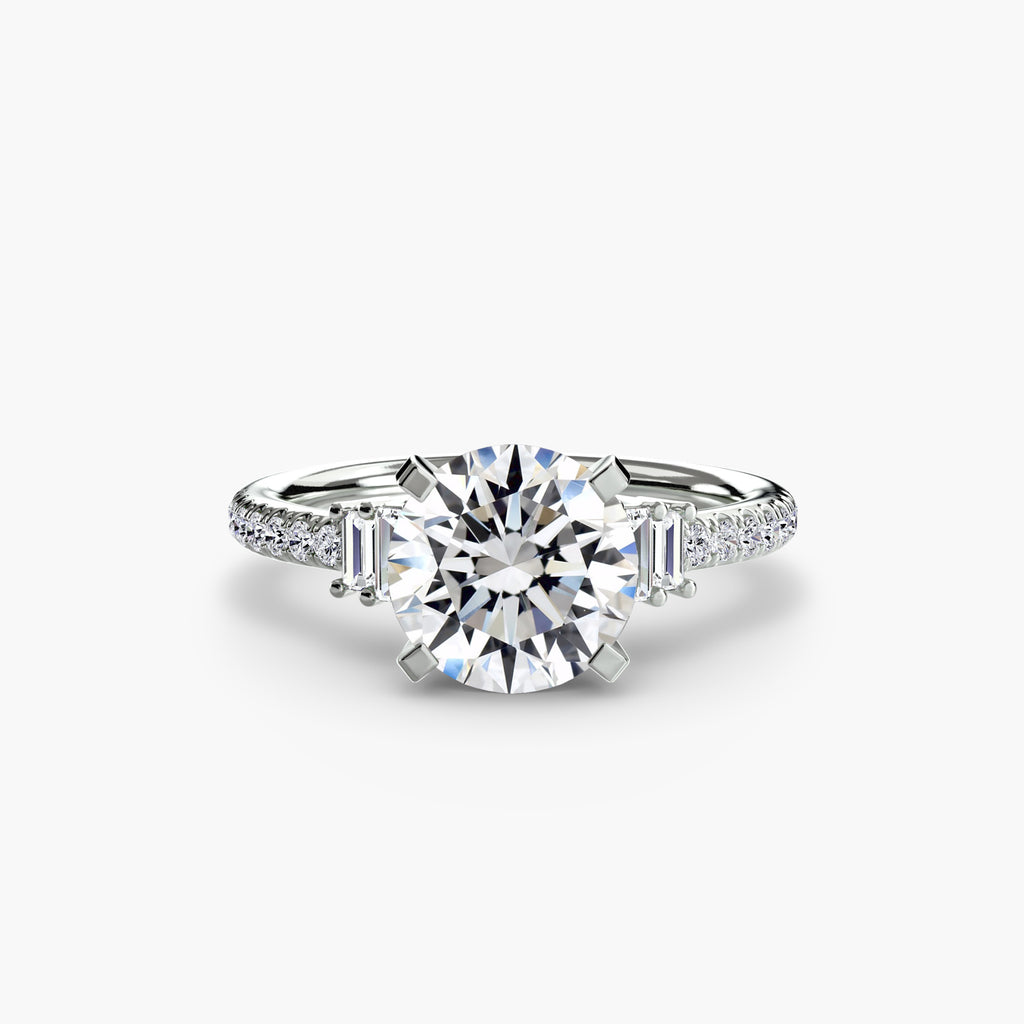 Anello solitario con pavé — montatura, gambo 2,4 mm