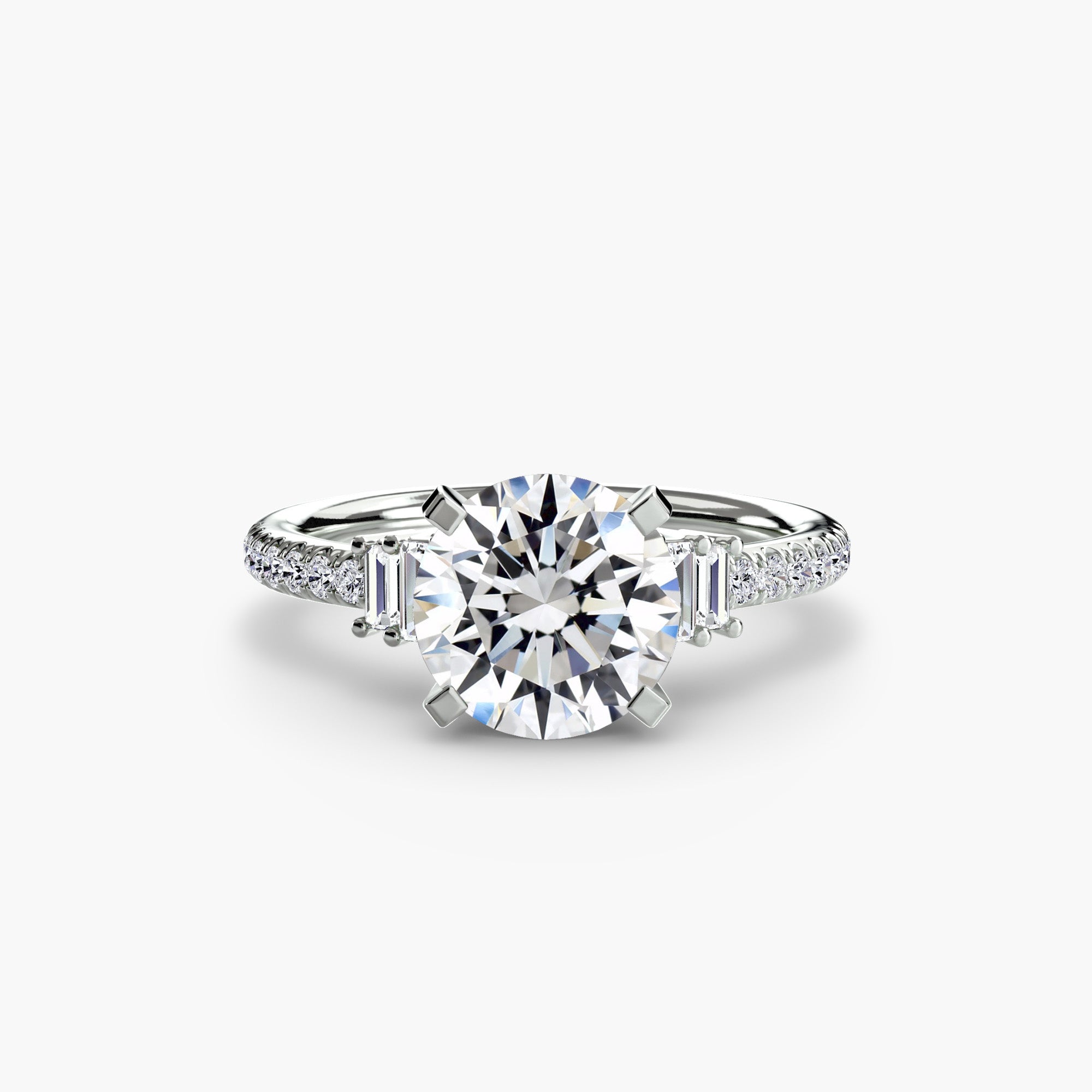 Anello solitario con pavé — montatura, gambo 2,4 mm