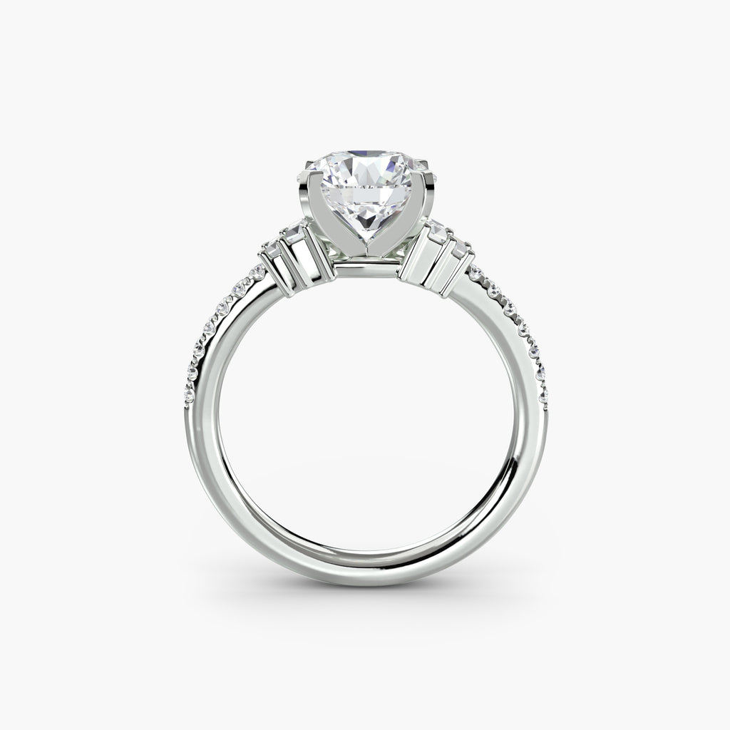 Anello solitario con pavé — montatura, gambo 2,4 mm