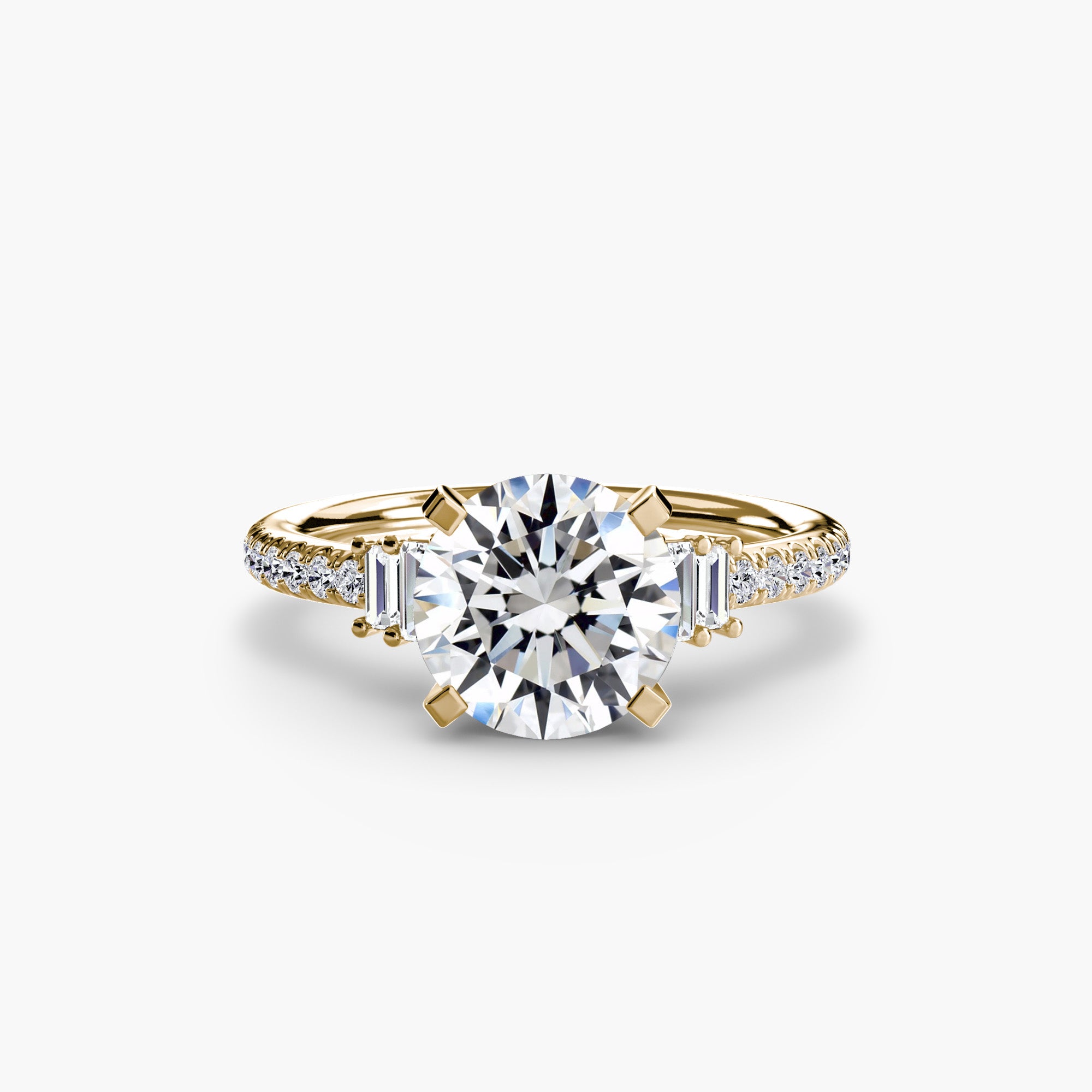 Anello solitario con pavé — montatura, gambo 2,4 mm