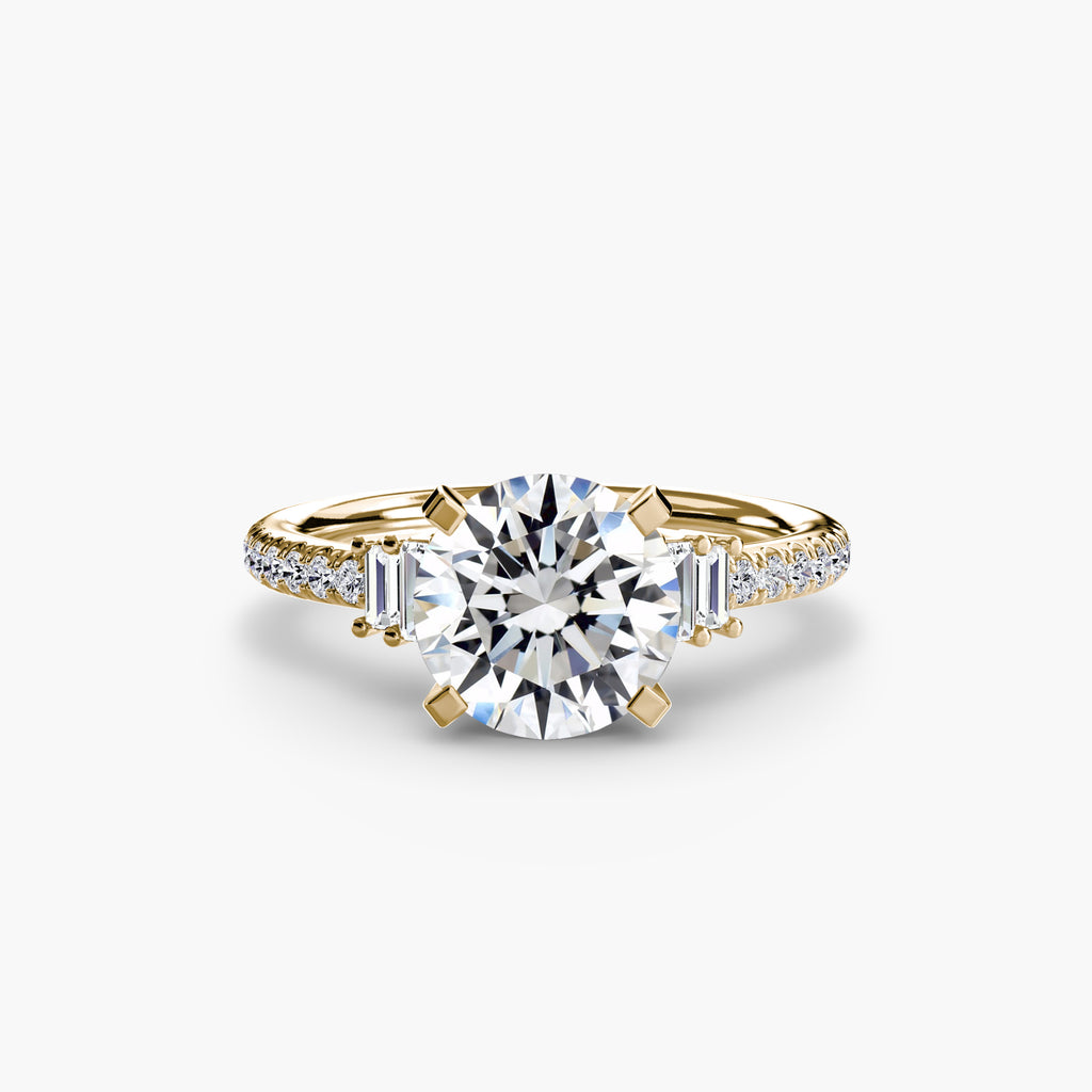 Anello solitario con pavé — montatura, gambo 2,4 mm