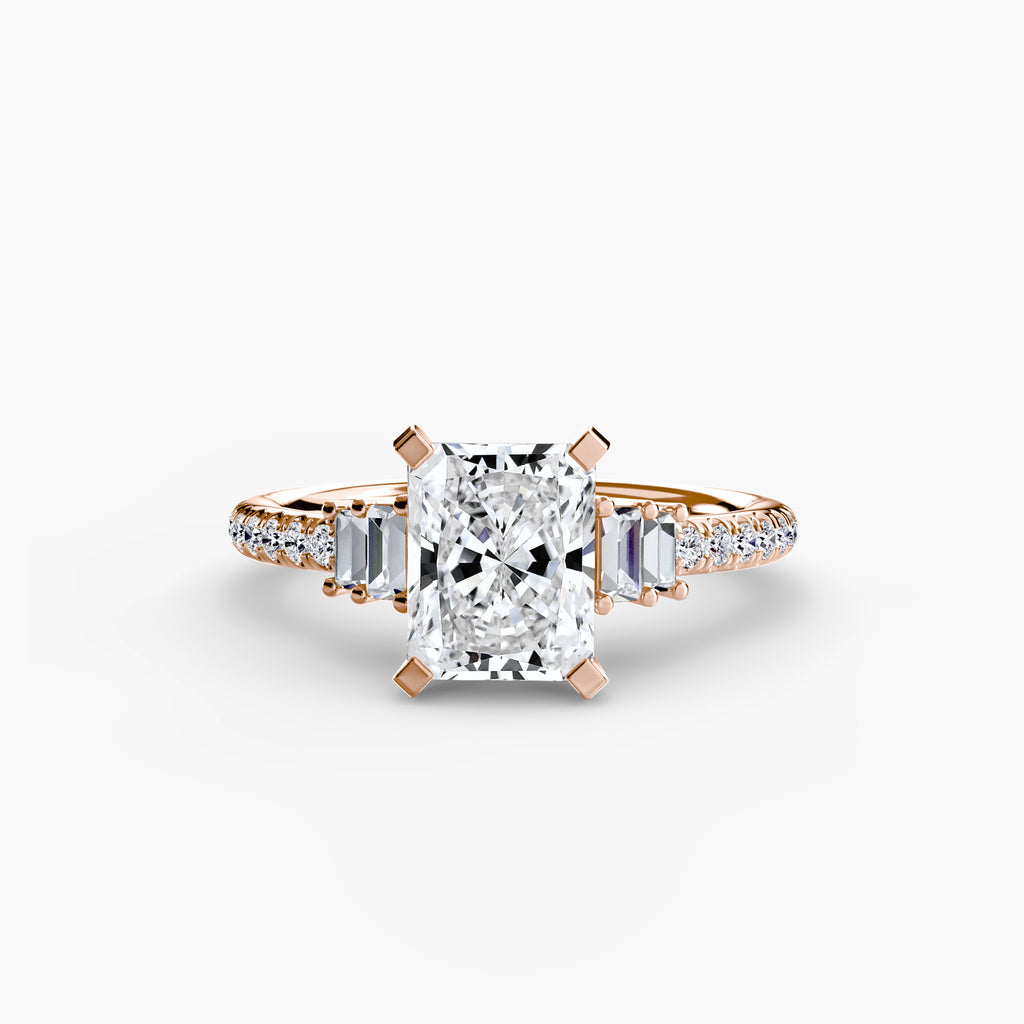 Anello solitario con pavé — montatura, gambo 2,4 mm