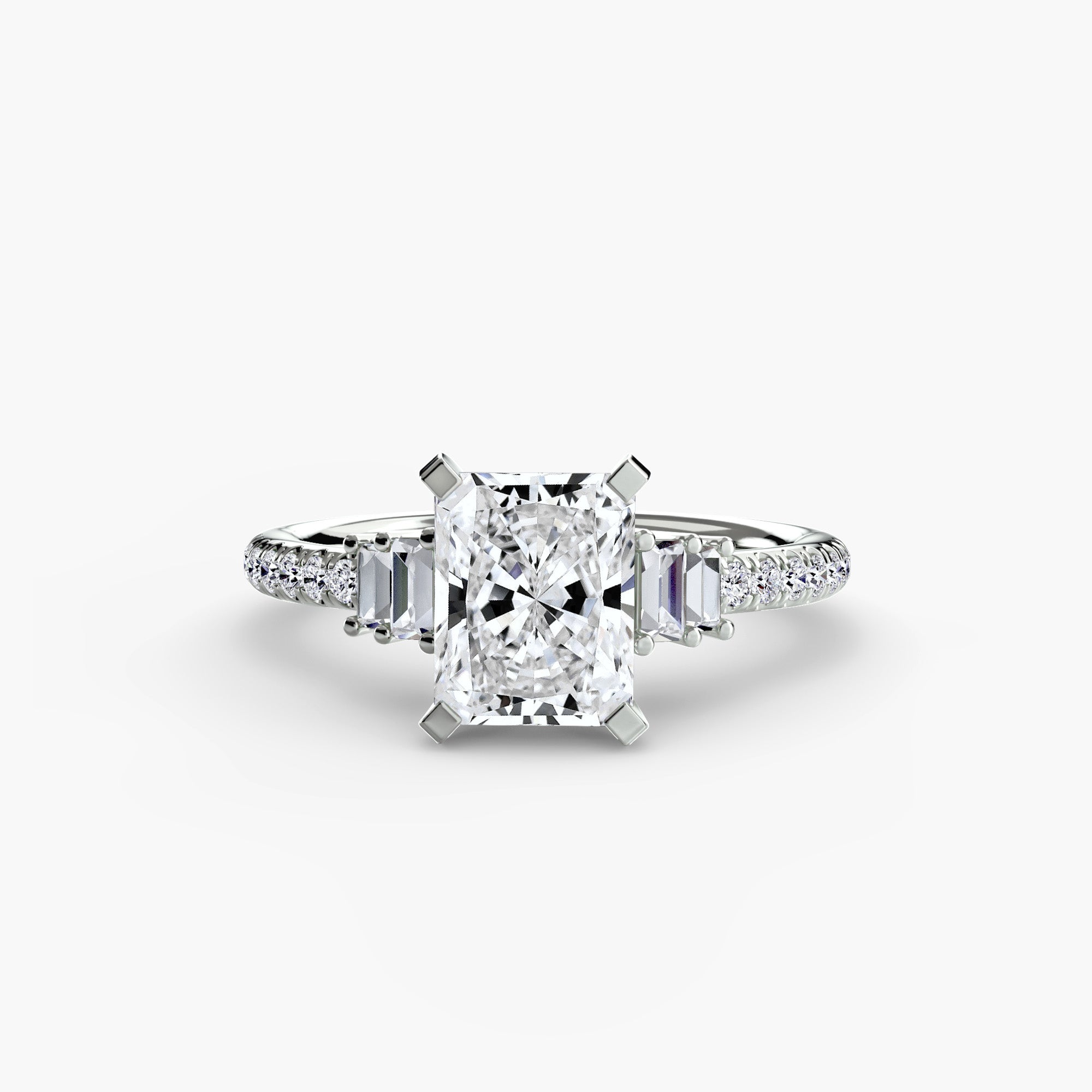 Anello solitario con pavé — montatura, gambo 2,4 mm